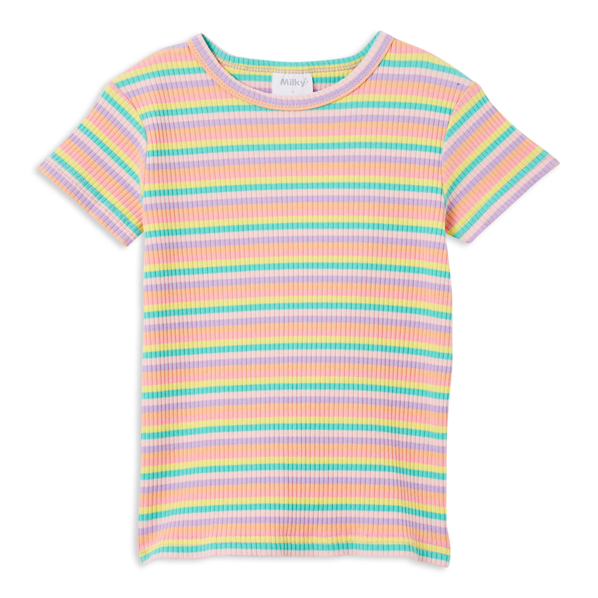 Milky Stripe Rib Tee