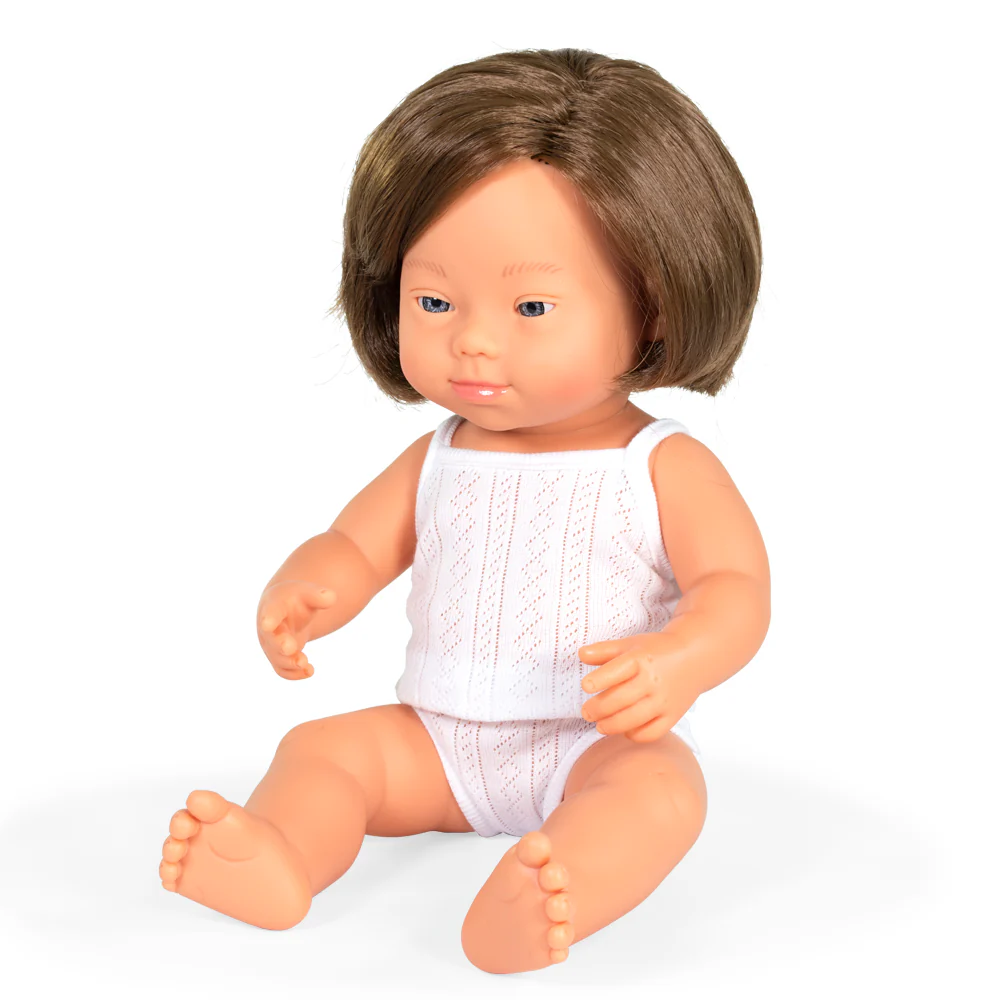 Miniland Anatomically Correct Baby Doll Caucasian Down Syndrome Girl, 38 cm - Image 2