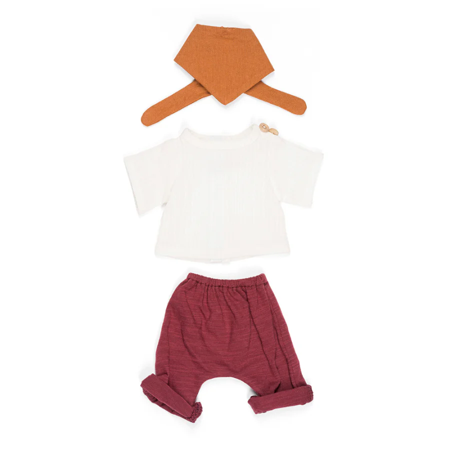 Miniland Sand Pants & Top With Scarf Set - 32 cm