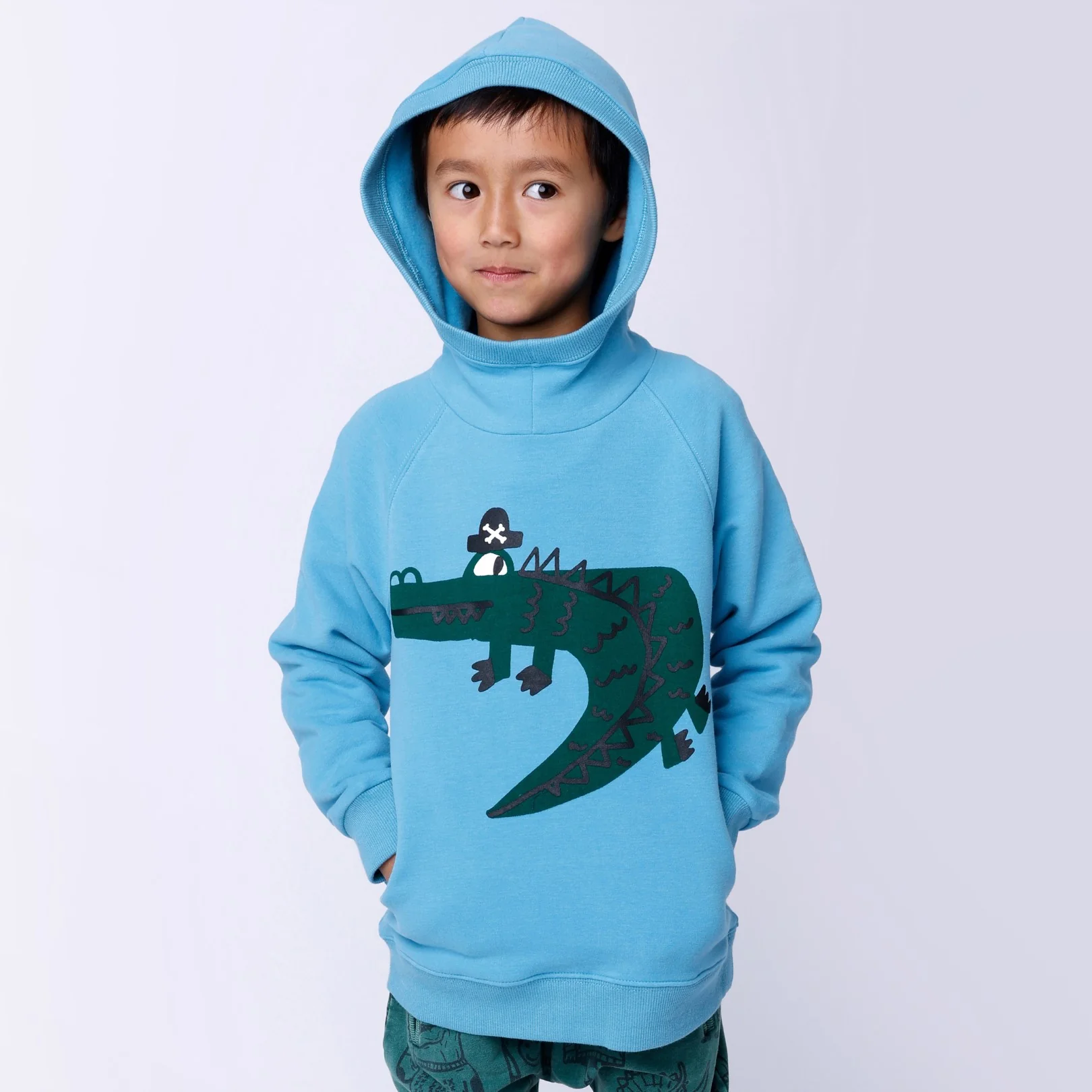 Captain Croc Furry Hood - Muted Blue - Image 2