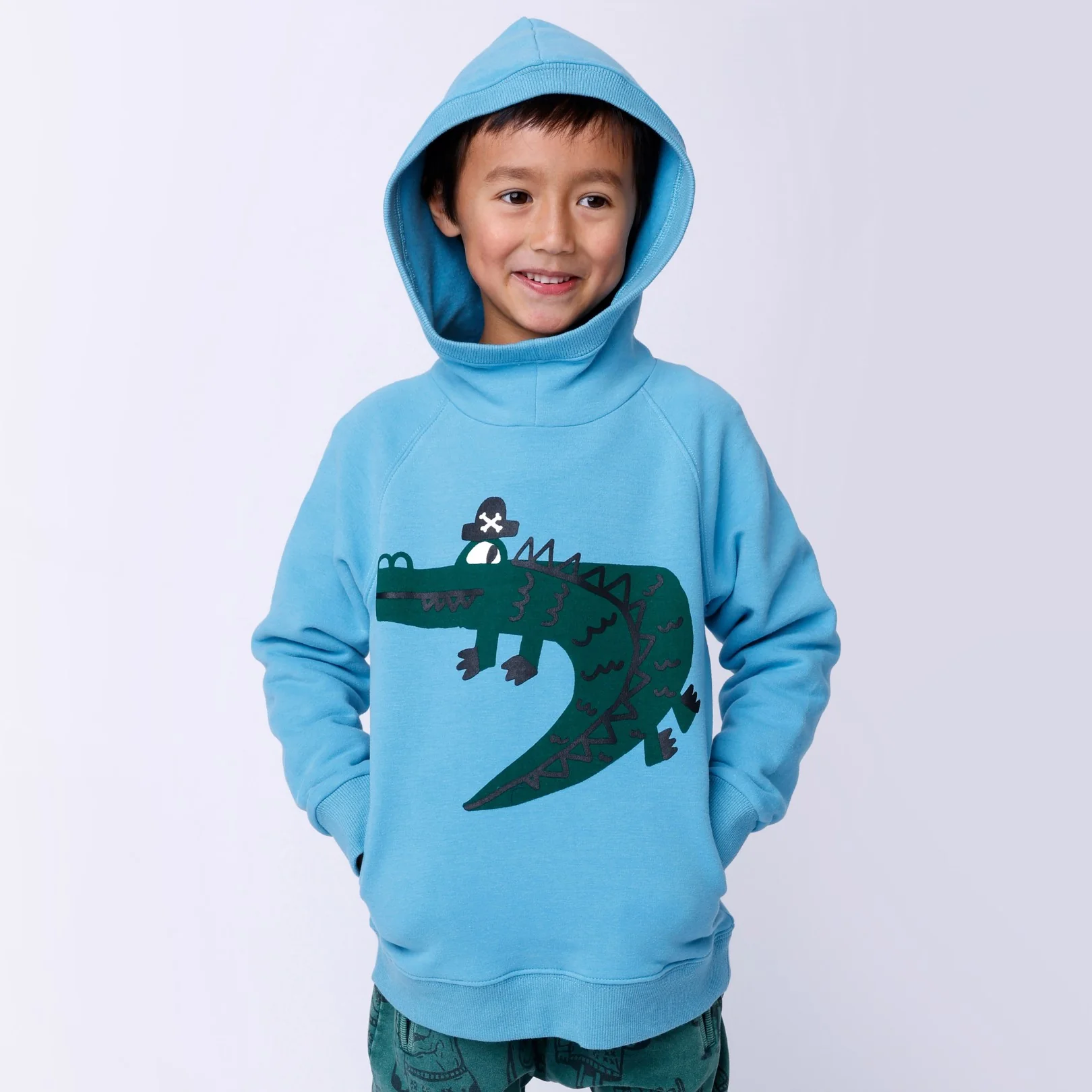 Captain Croc Furry Hood - Muted Blue - Image 3