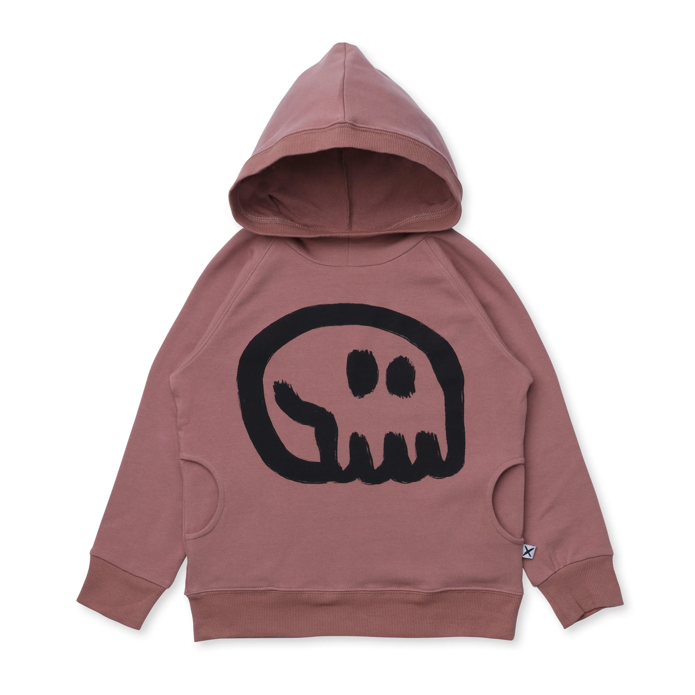 Minti Charcoal Skull Hood - Chocolate