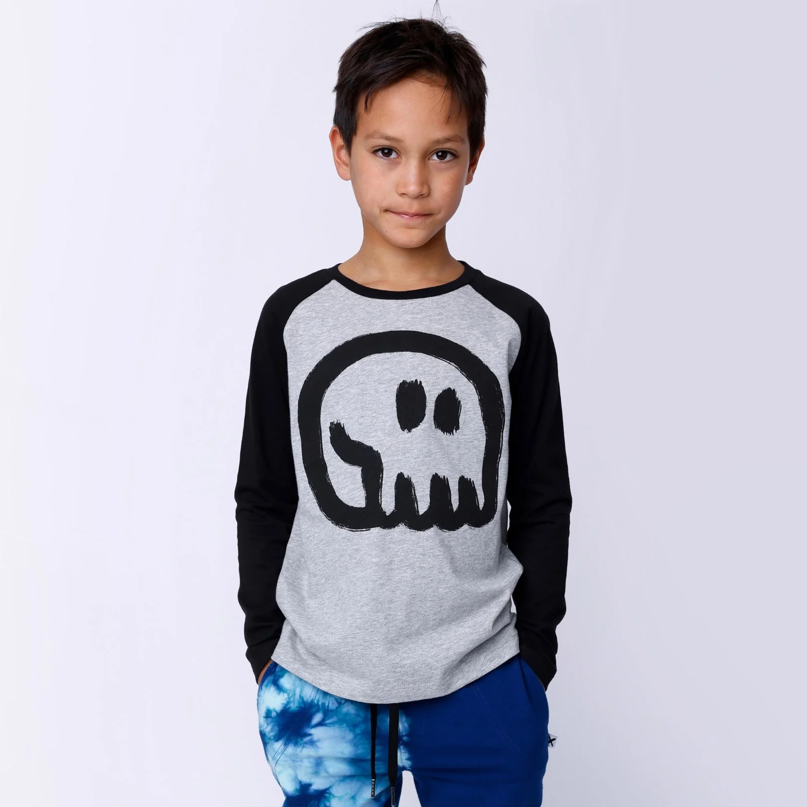 Charcoal Skull Tee - Grey Marle/Black - Image 2