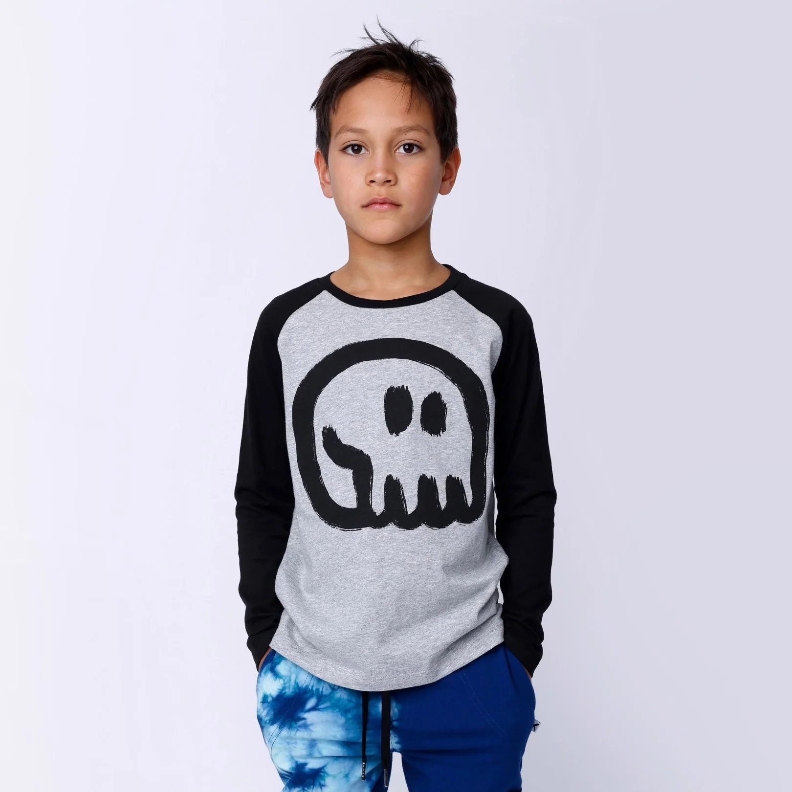 Charcoal Skull Tee - Grey Marle/Black - Image 3