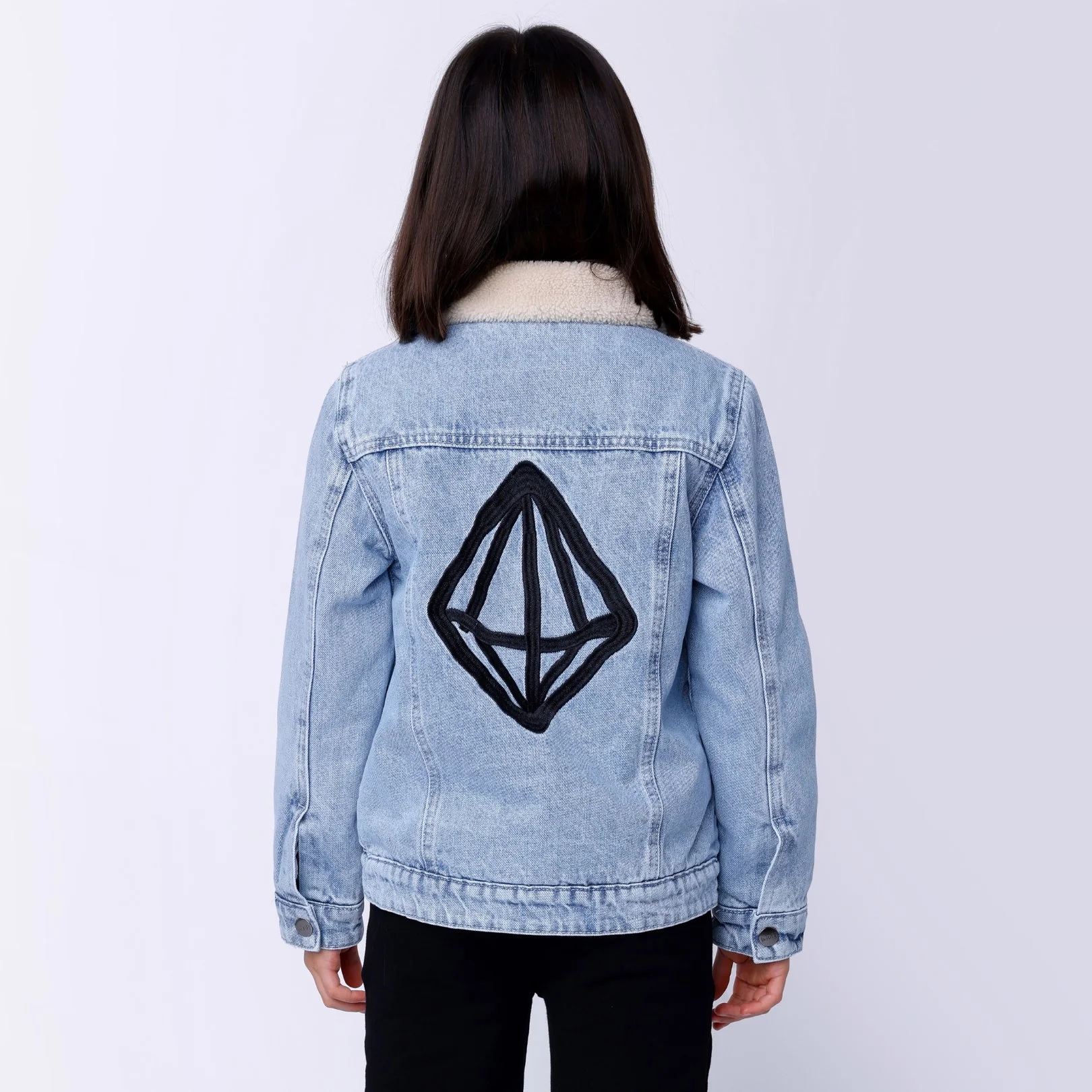 Diamond Denim Bomber - Blue Denim - Image 6