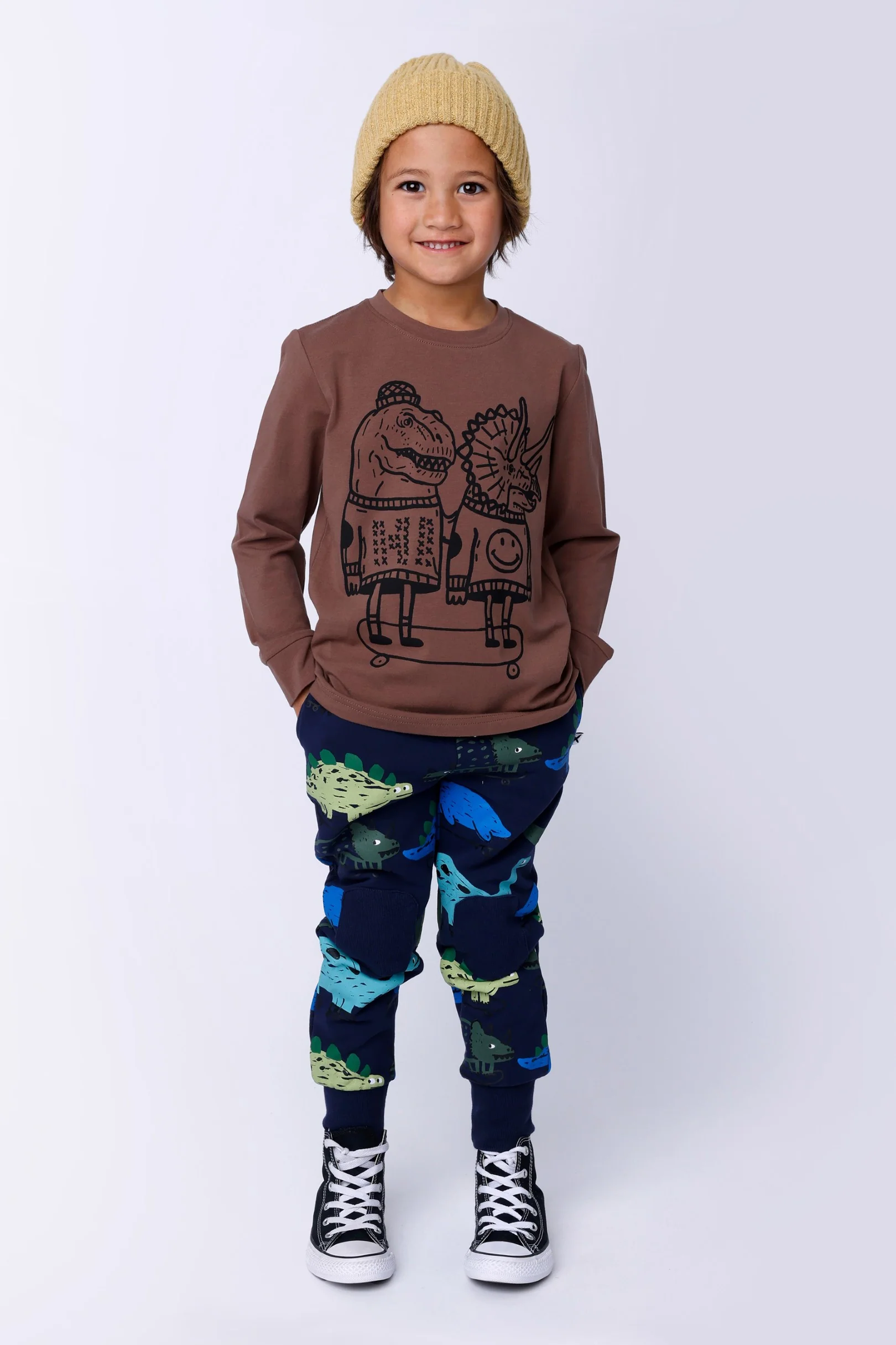 Dino Rollers Furry Trackies - Dark Blue - Image 3
