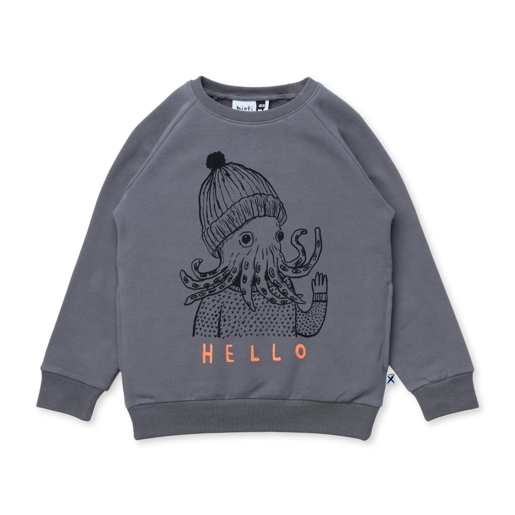 Hello Octopus Furry Crew - Dark Grey