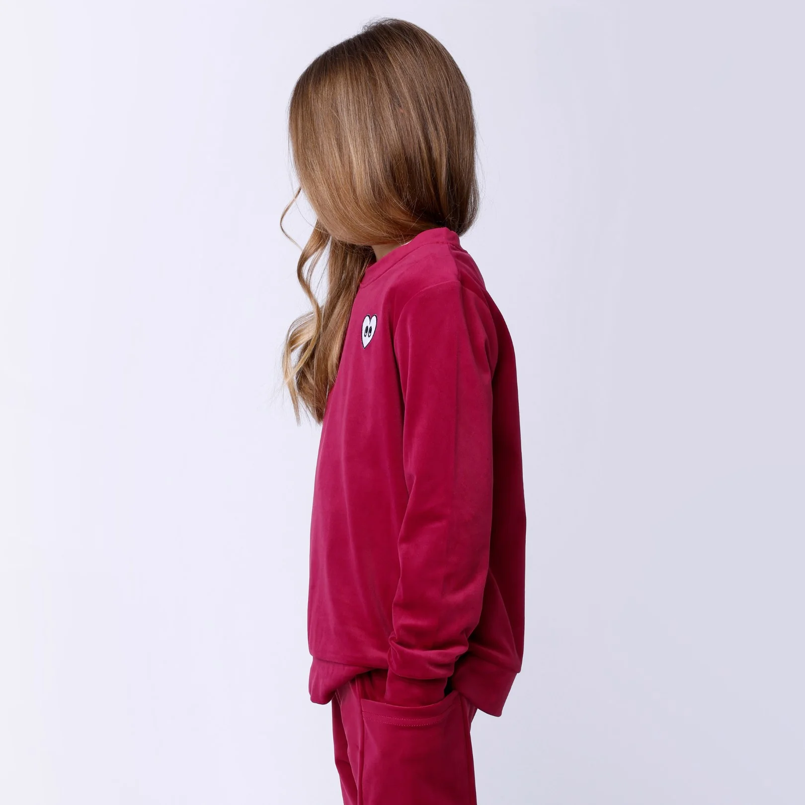 Luxe Velvet Crew - Crimson - Image 3