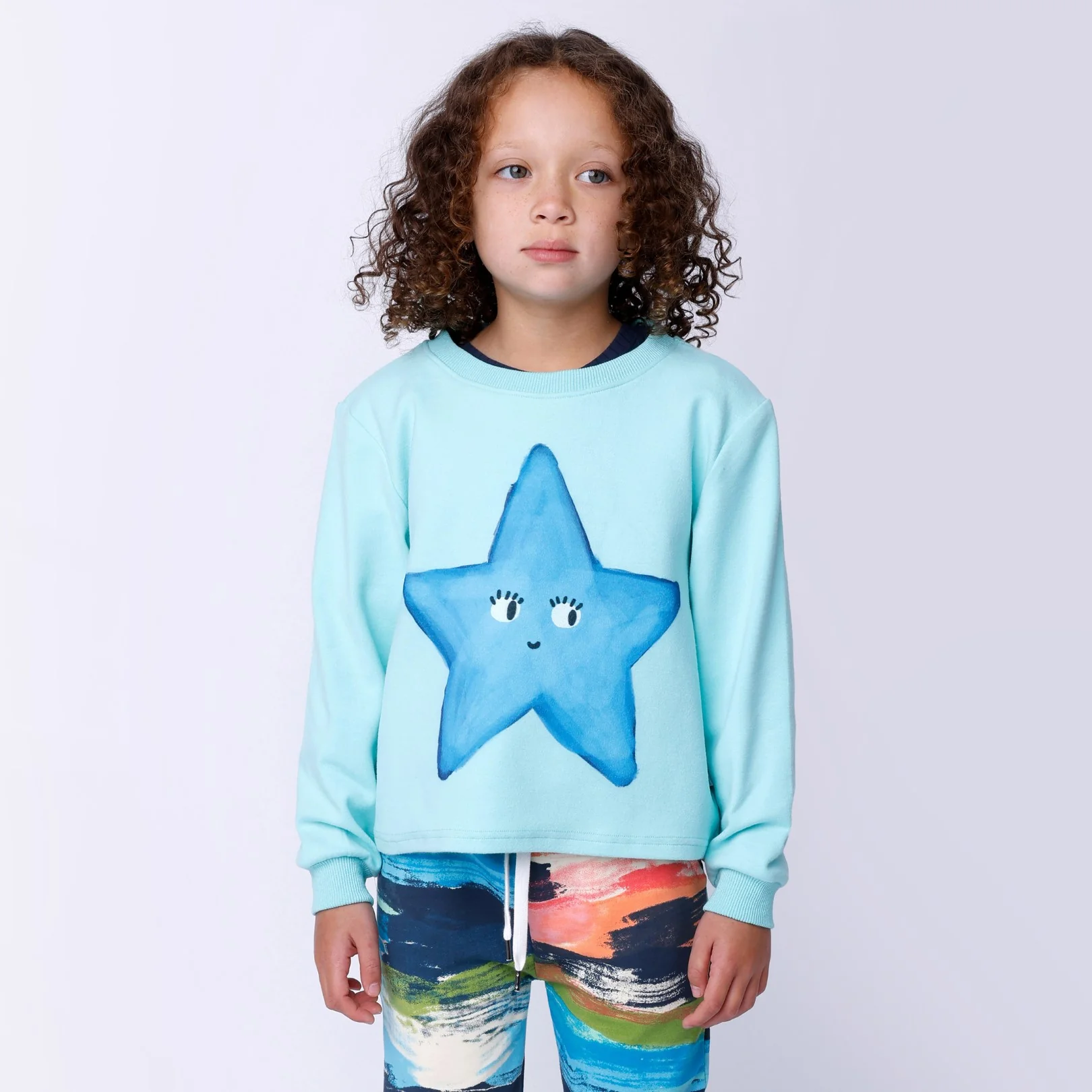 Painted Star Crew - Light Turquoise - Image 2