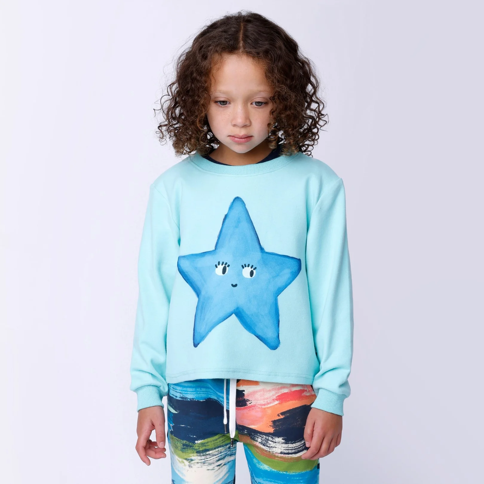 Painted Star Crew - Light Turquoise - Image 3