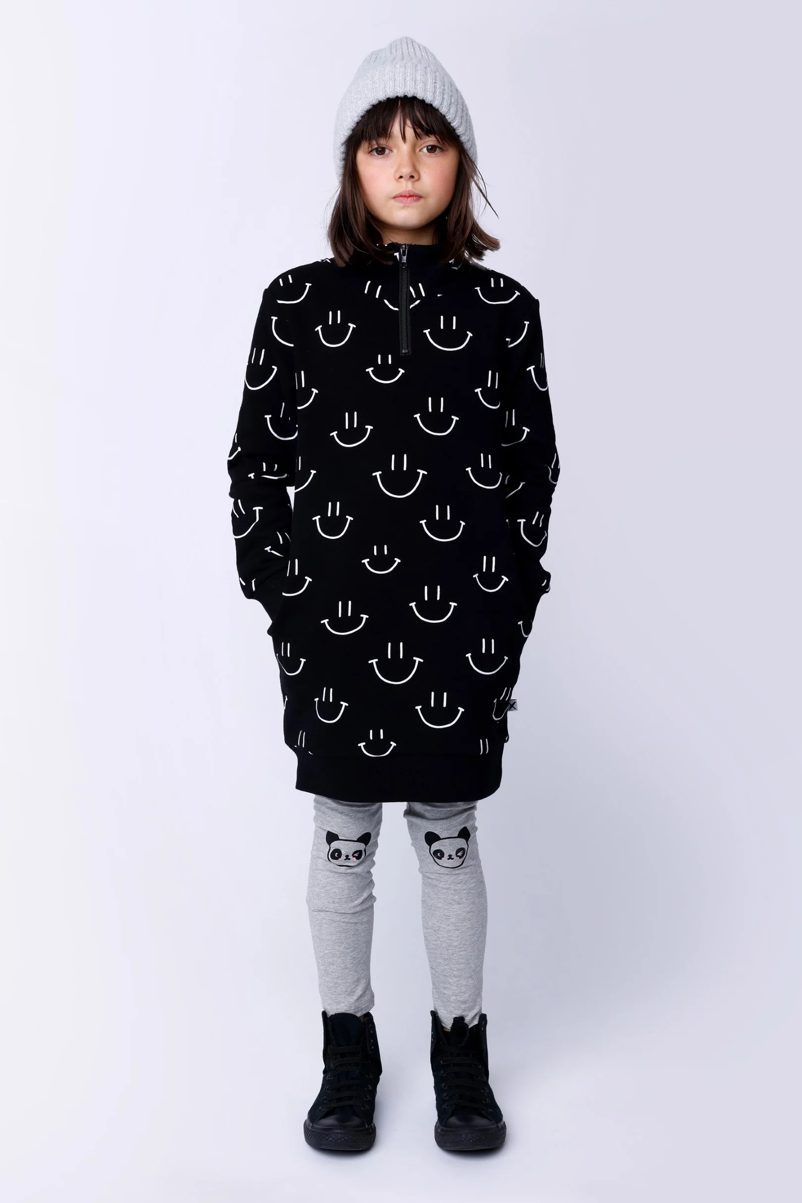Panda Tights - Grey Marle - Image 2