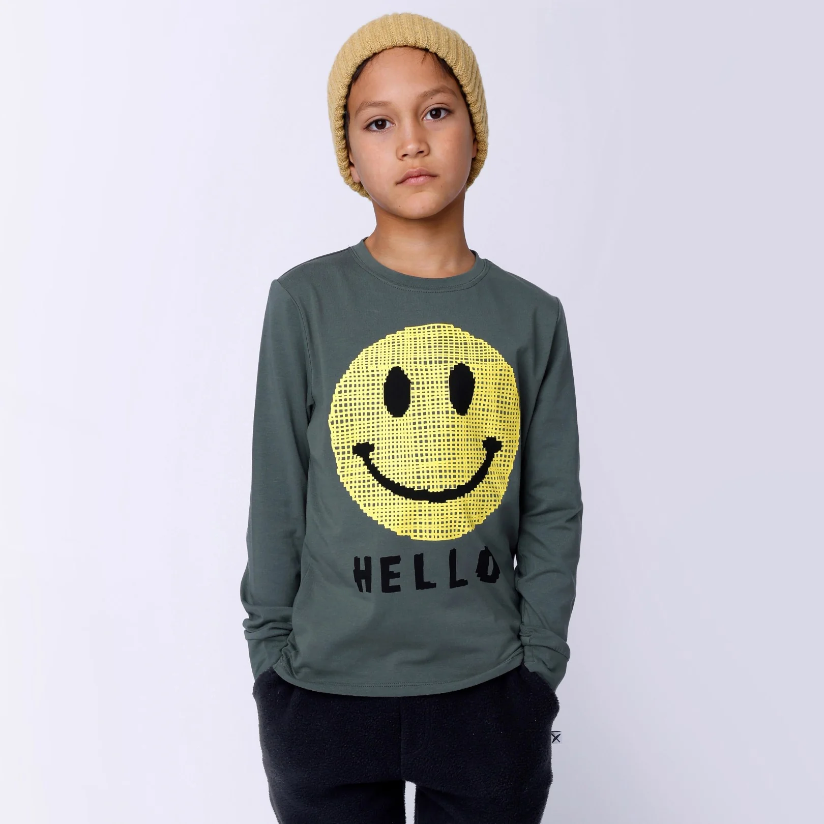 Pixelled Face Tee - Forest - Image 3