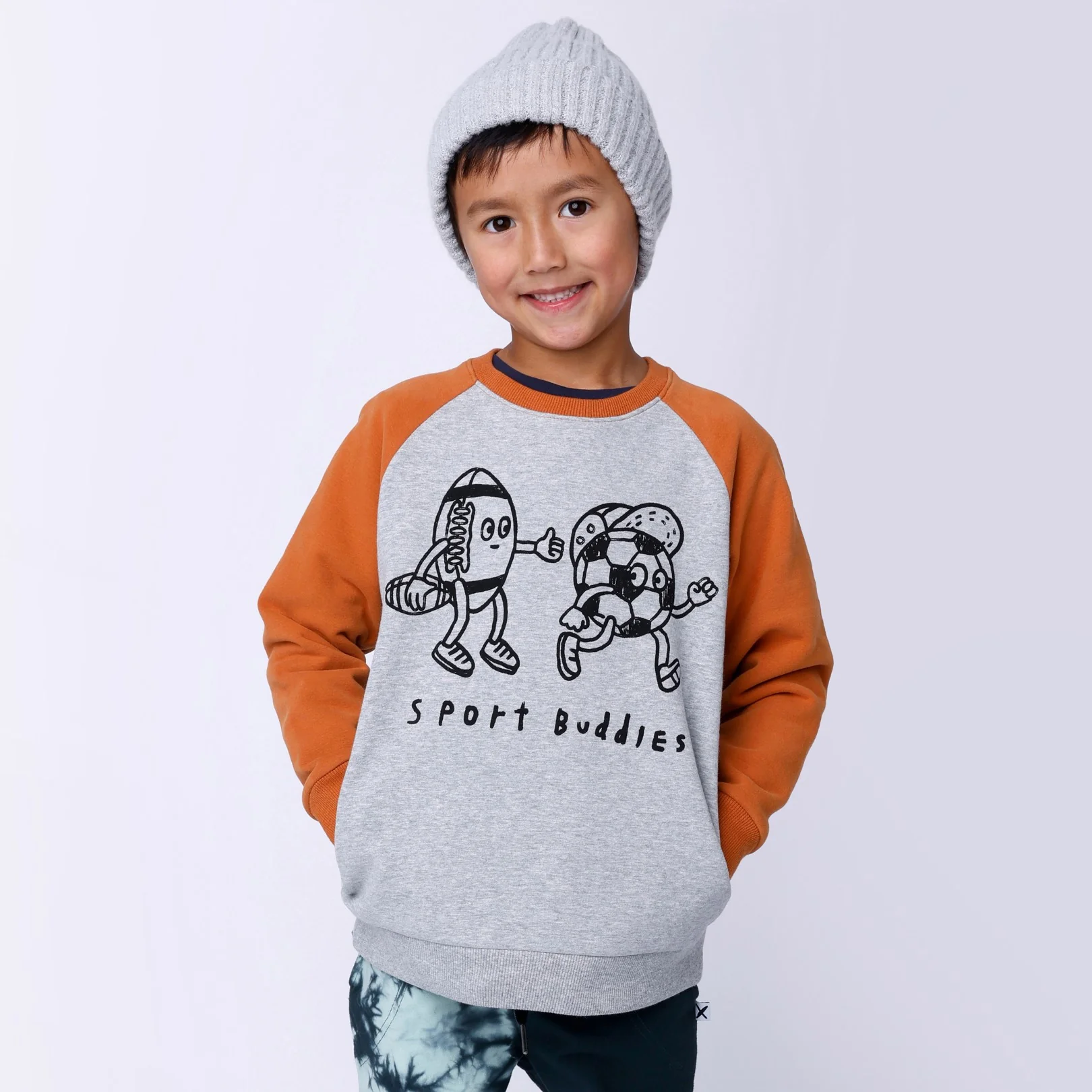 Sport Buddies Furry Crew - Grey Marle/Rust - Image 2
