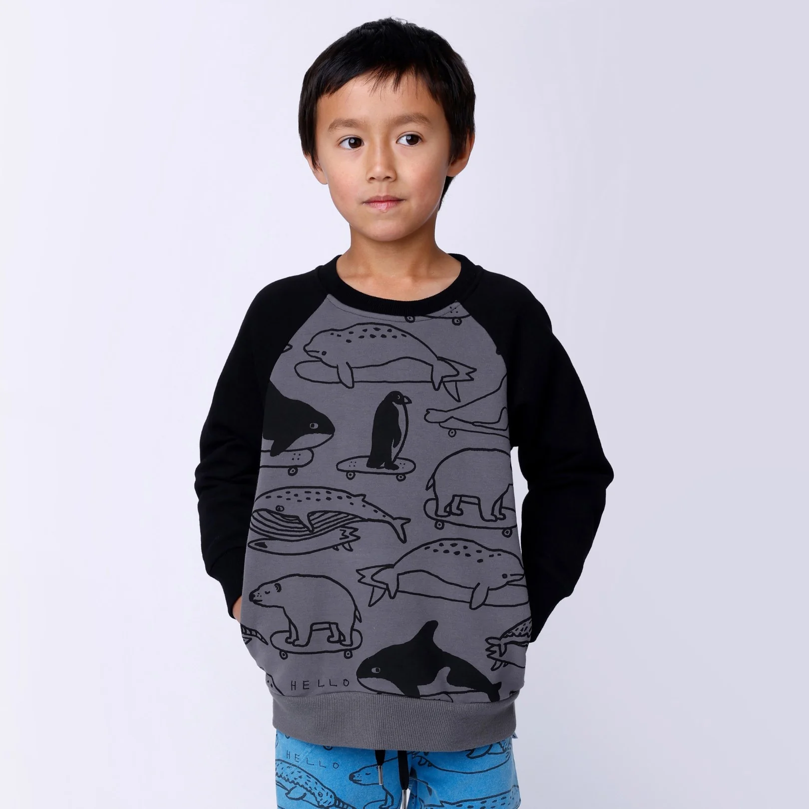 Surf Skate Animals Furry Crew - Dark Grey/Black - Image 2