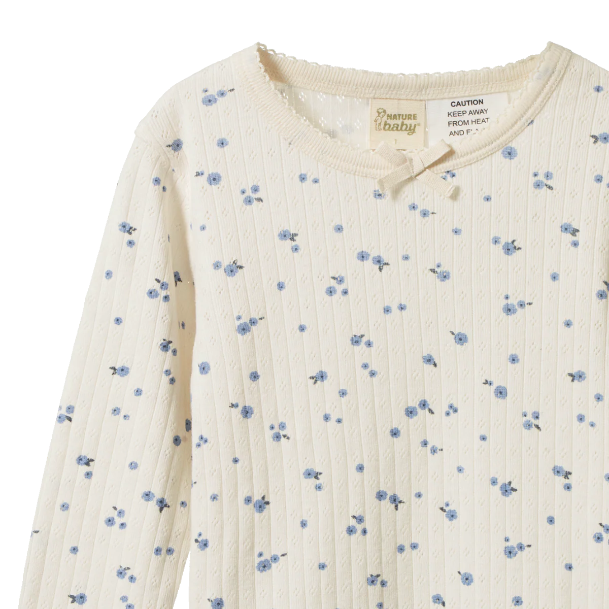 Long Sleeve Pyjama Set Pointelle -  Daisy Print - Image 2