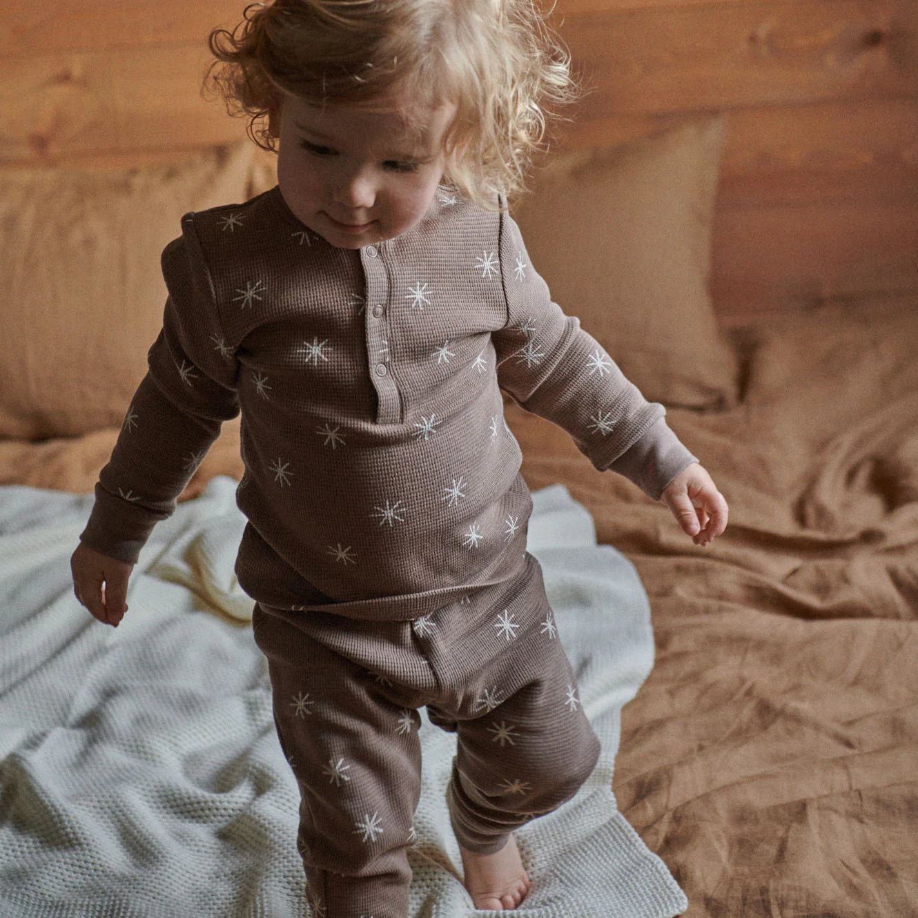 Long Sleeve Waffle Pyjamas - Twinkle Print - Image 2