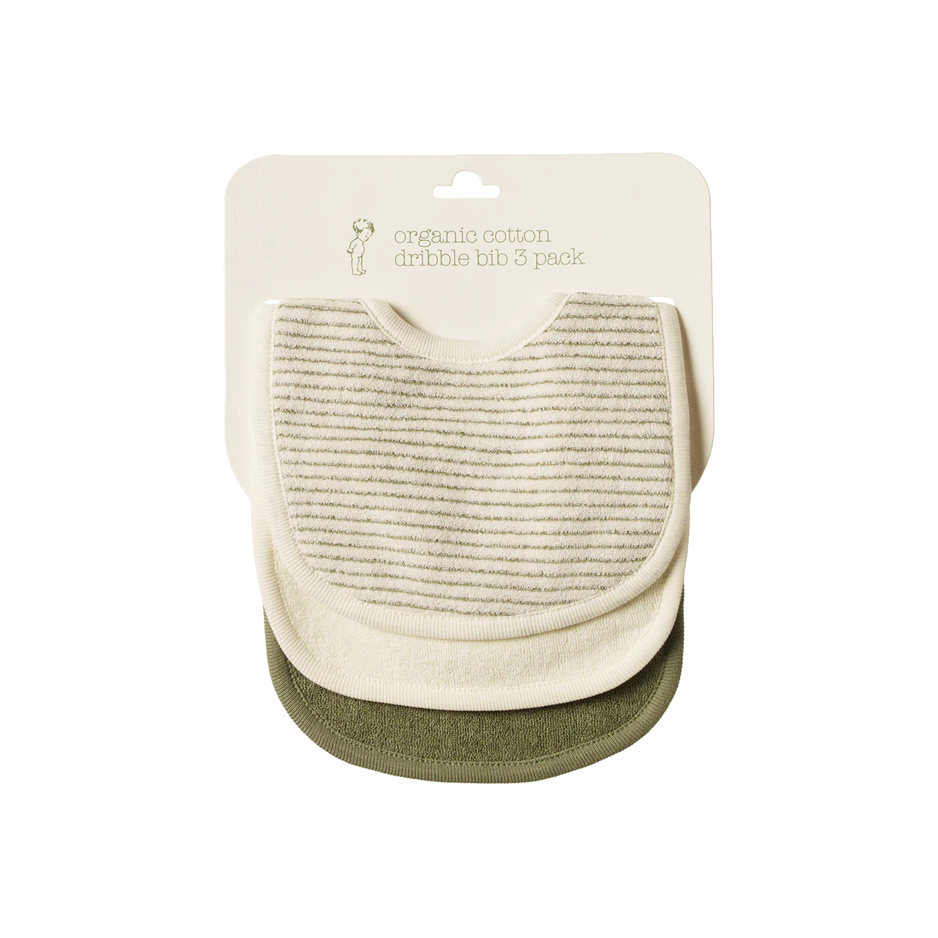 Dribble Bibs 3 Pack - Nettle Pinstripe/Natural/Nettle