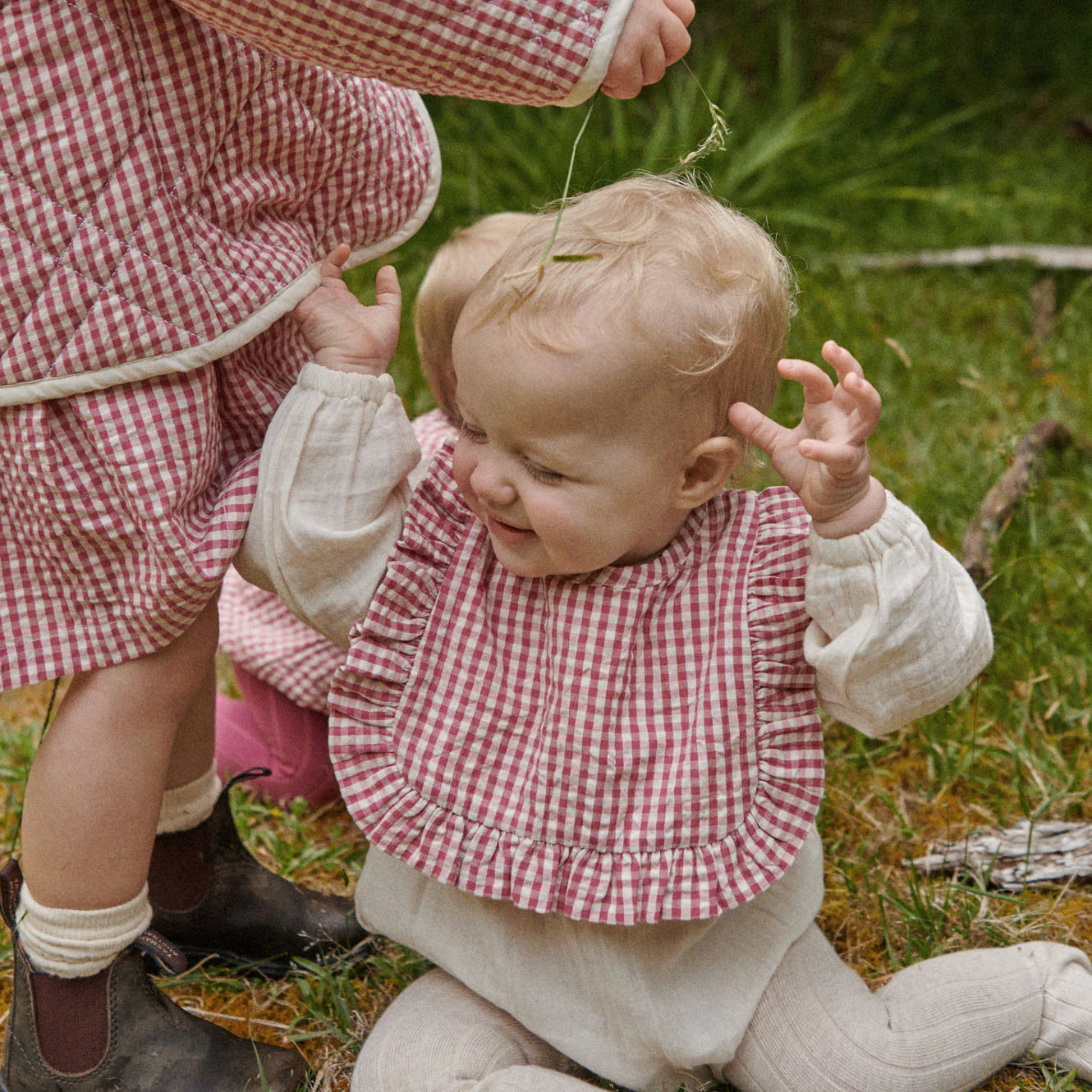 Hetty Ruffle Bib - Jam Check - Image 2