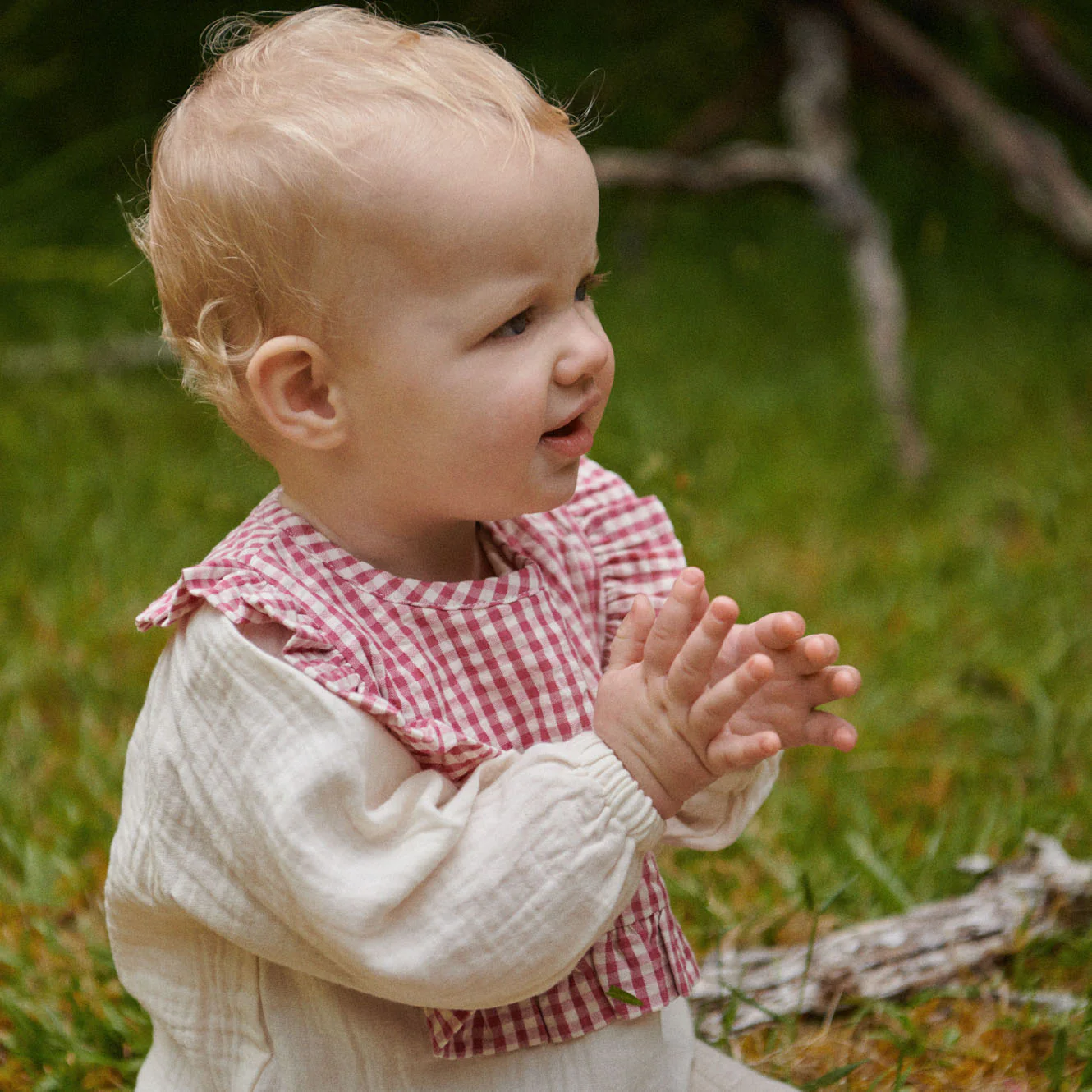 Hetty Ruffle Bib - Jam Check - Image 3