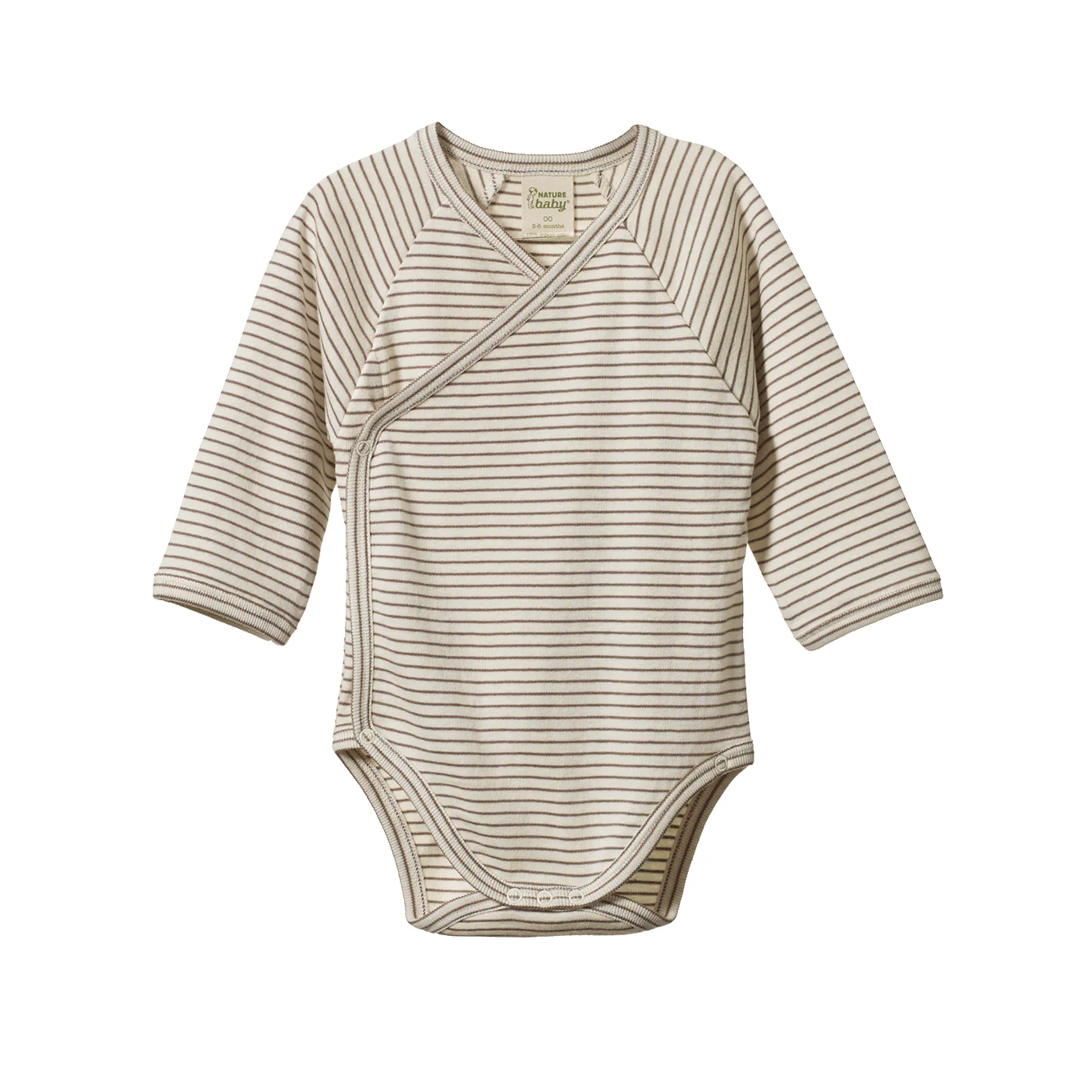 Kimono Bodysuit - Mushroom Pinstripe