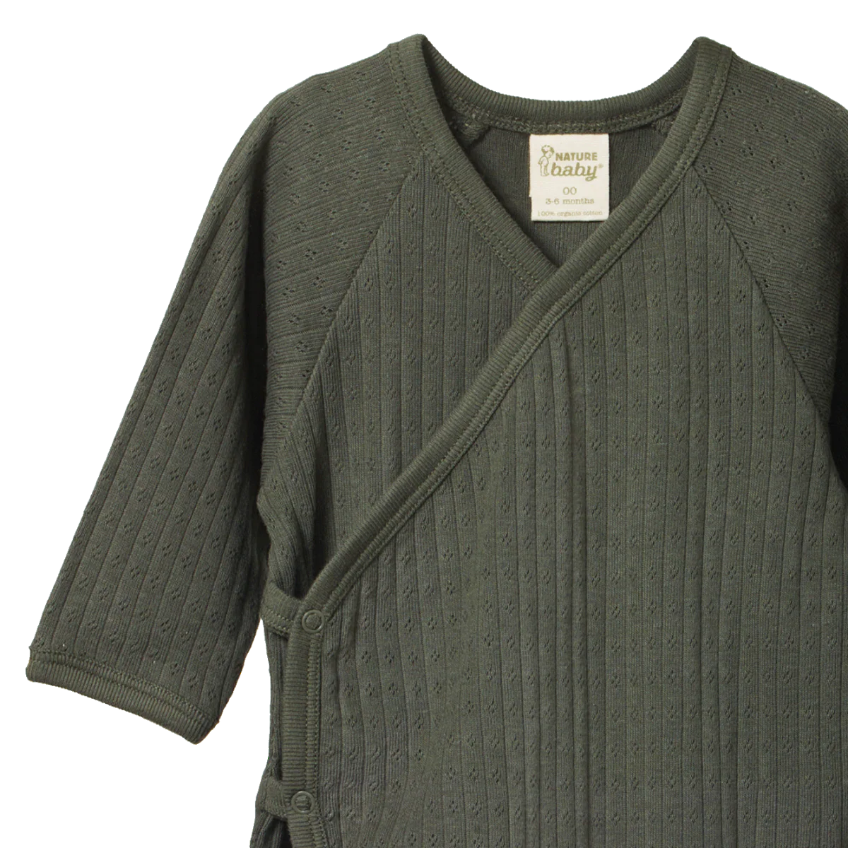 Kimono Stretch & Grow Pointelle - Thyme - Image 2