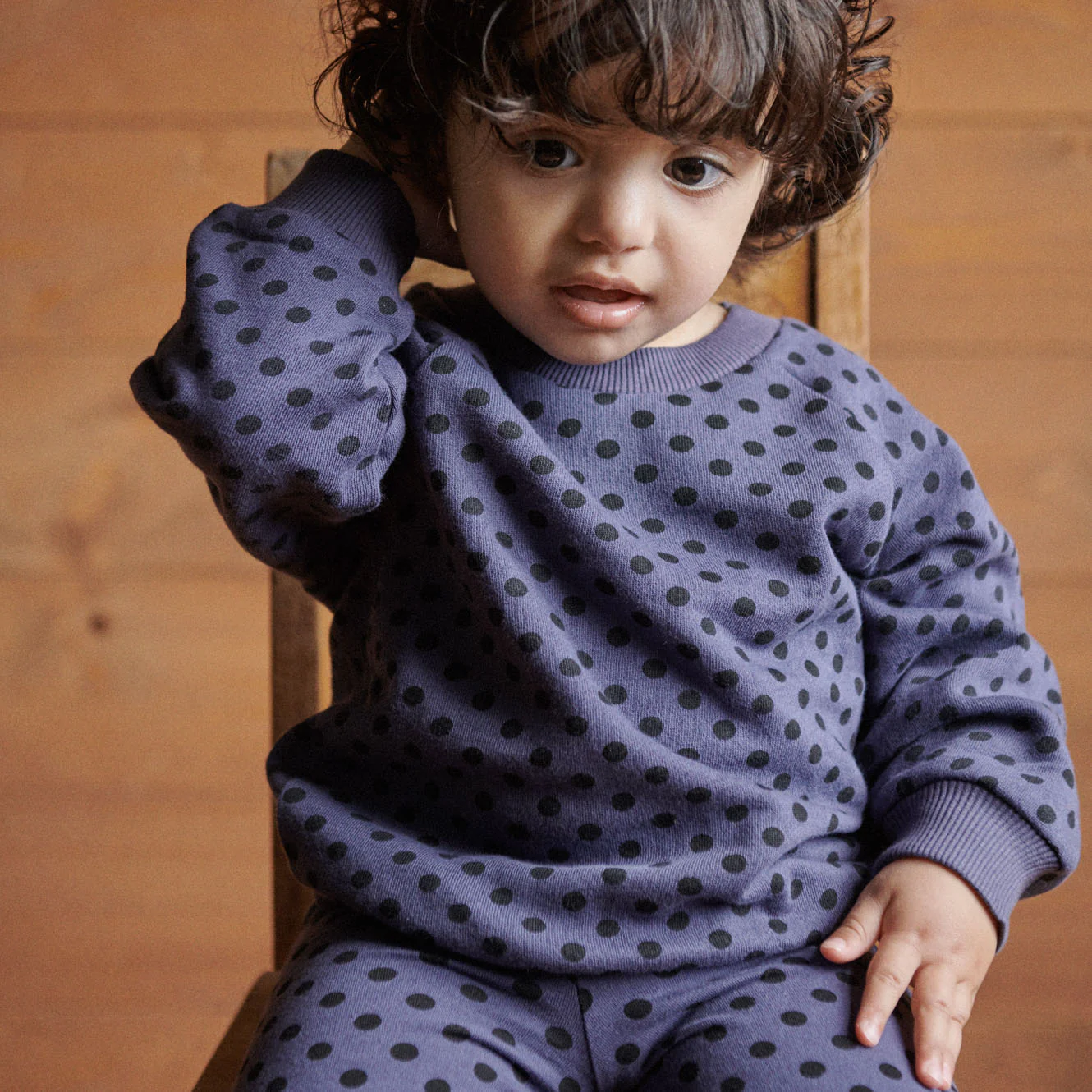 Leggings - Violet Polka Dot Print - Image 2