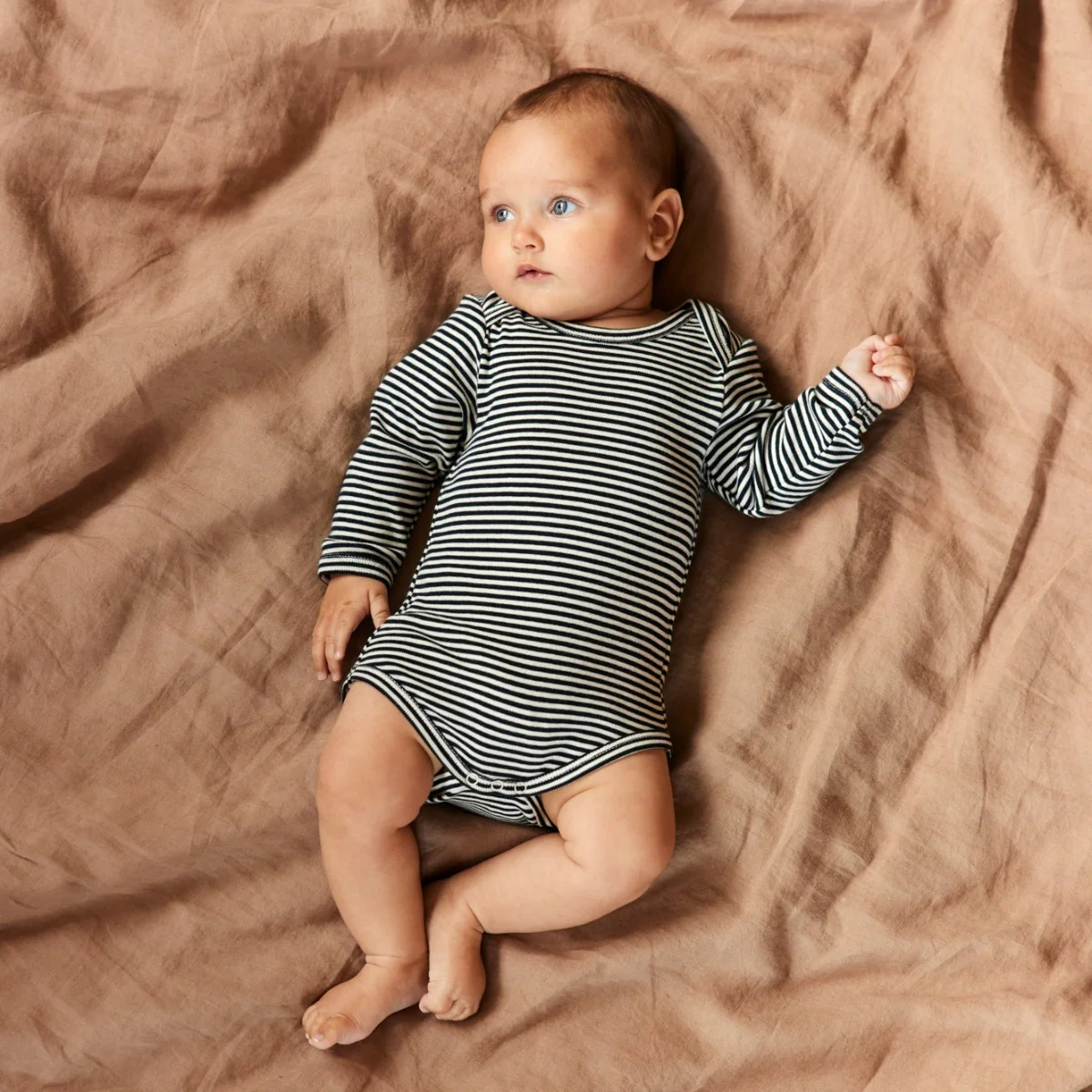 Long Sleeve Bodysuit - Navy Stripe - Image 2