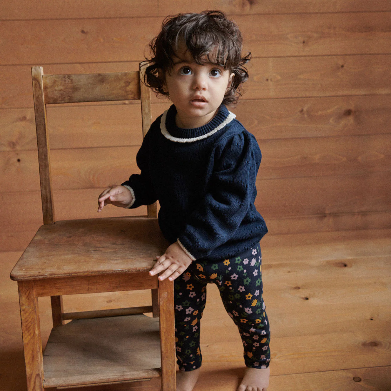 Long Sleeve Maeve Tee - Navy Pointelle - Image 3