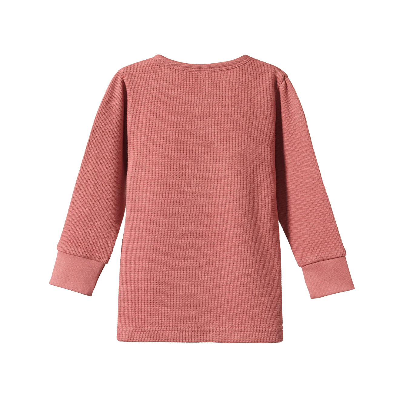 Nature Baby Long Sleeve Waffle Pyjamas 2pc - Rose Clay - Image 3