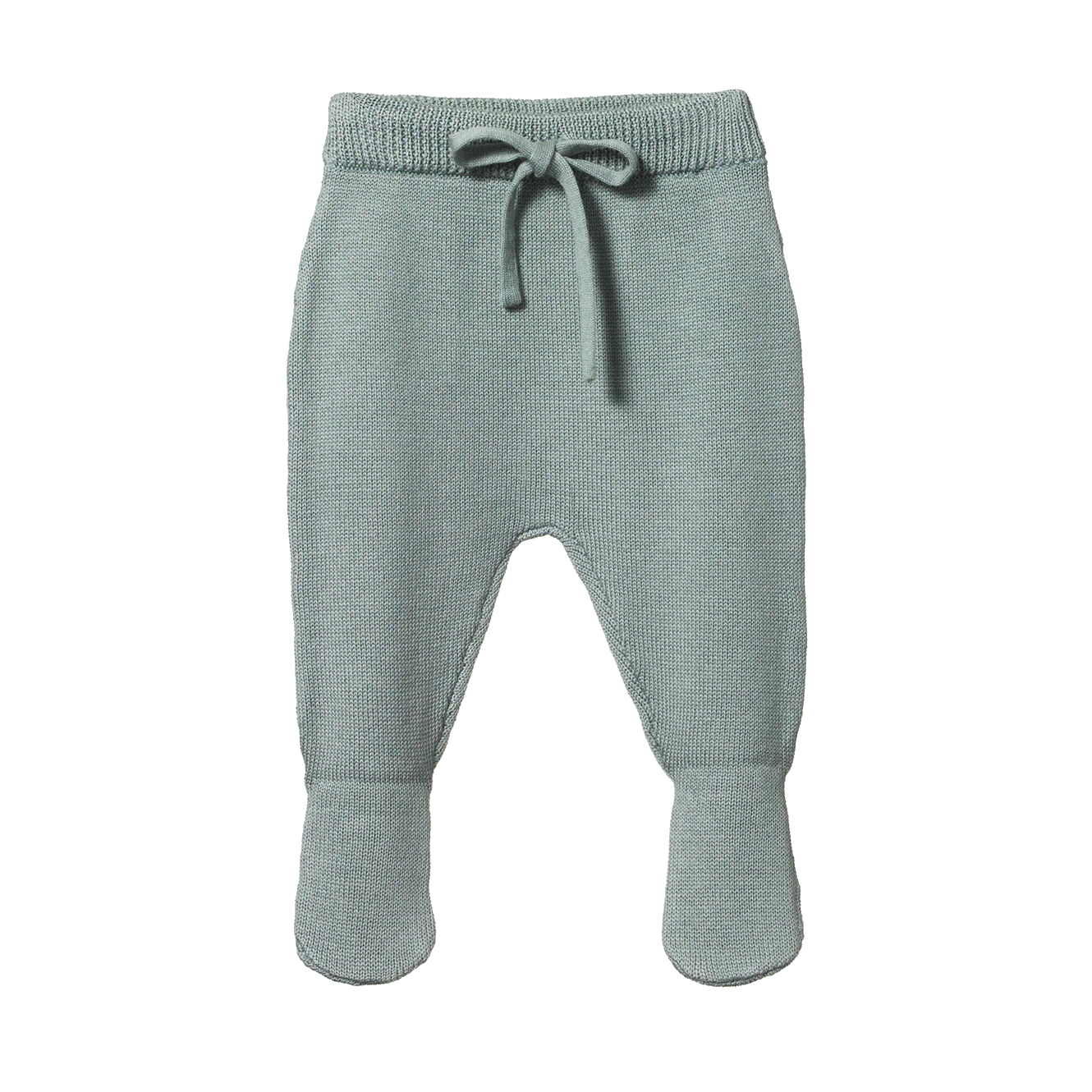 Merino Knit Footed Rompers - Sage