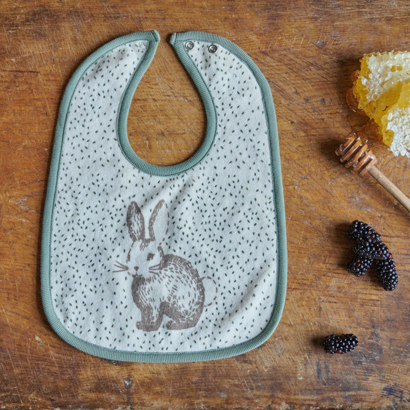 Reversible Bib - Rabbitty Print - Image 2