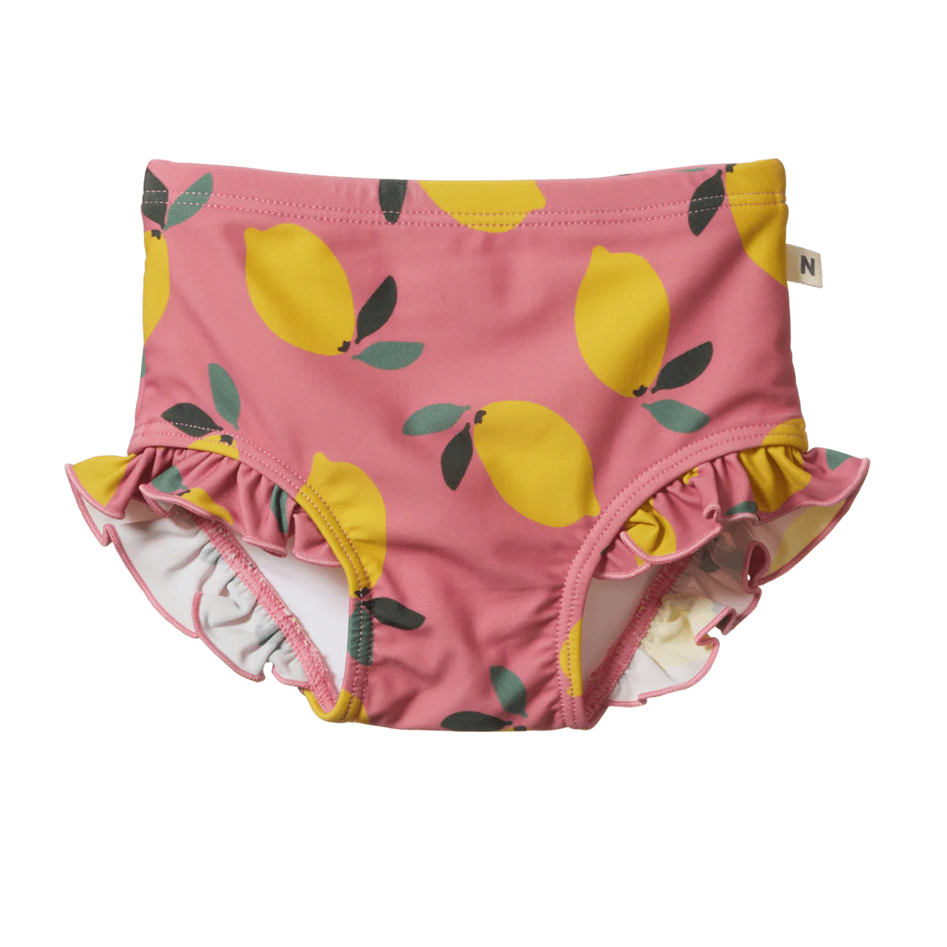 Ruffle Swim Shorts - Lemmony Rose Print