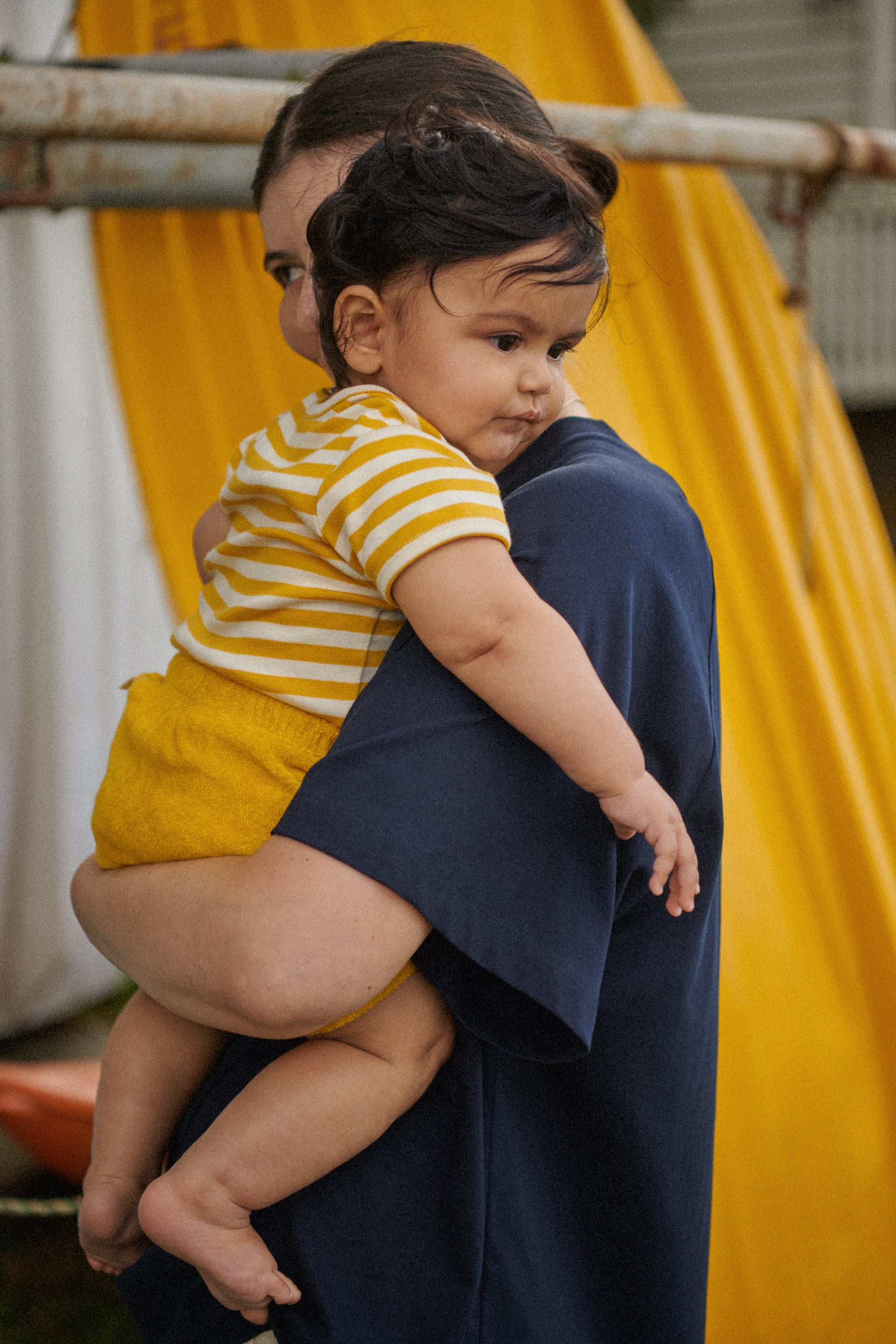 Short Sleeve Bodysuit - Golden Sea Stripe - Image 2