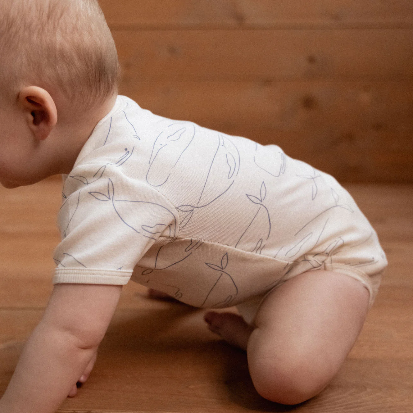 Short Sleeve Bodysuit - Whale Print - Image 3