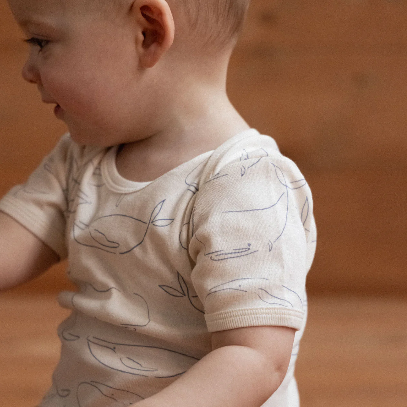 Short Sleeve Bodysuit - Whale Print - Image 4