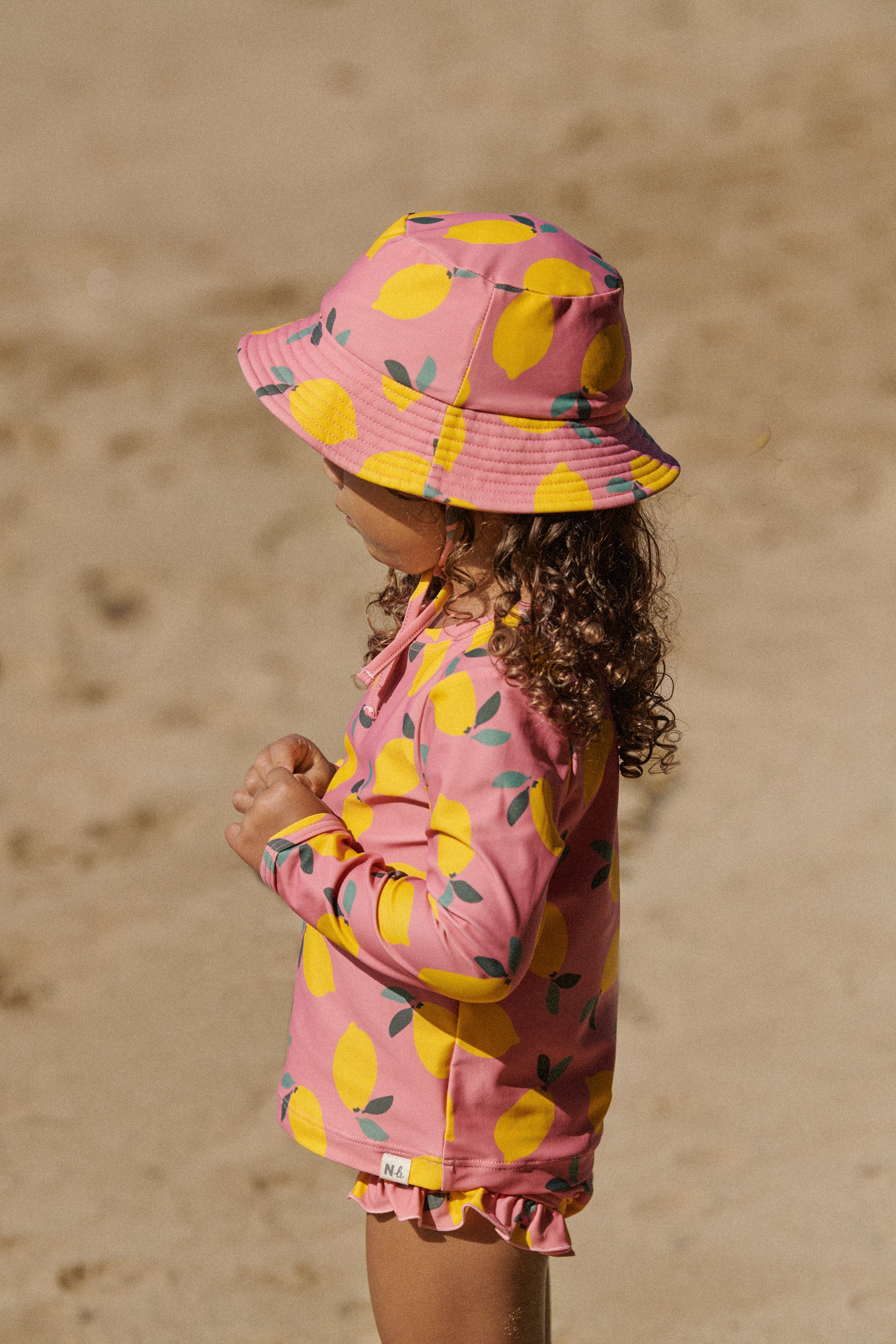 Splash Sunhat - Lemmony Rose Print - Image 2