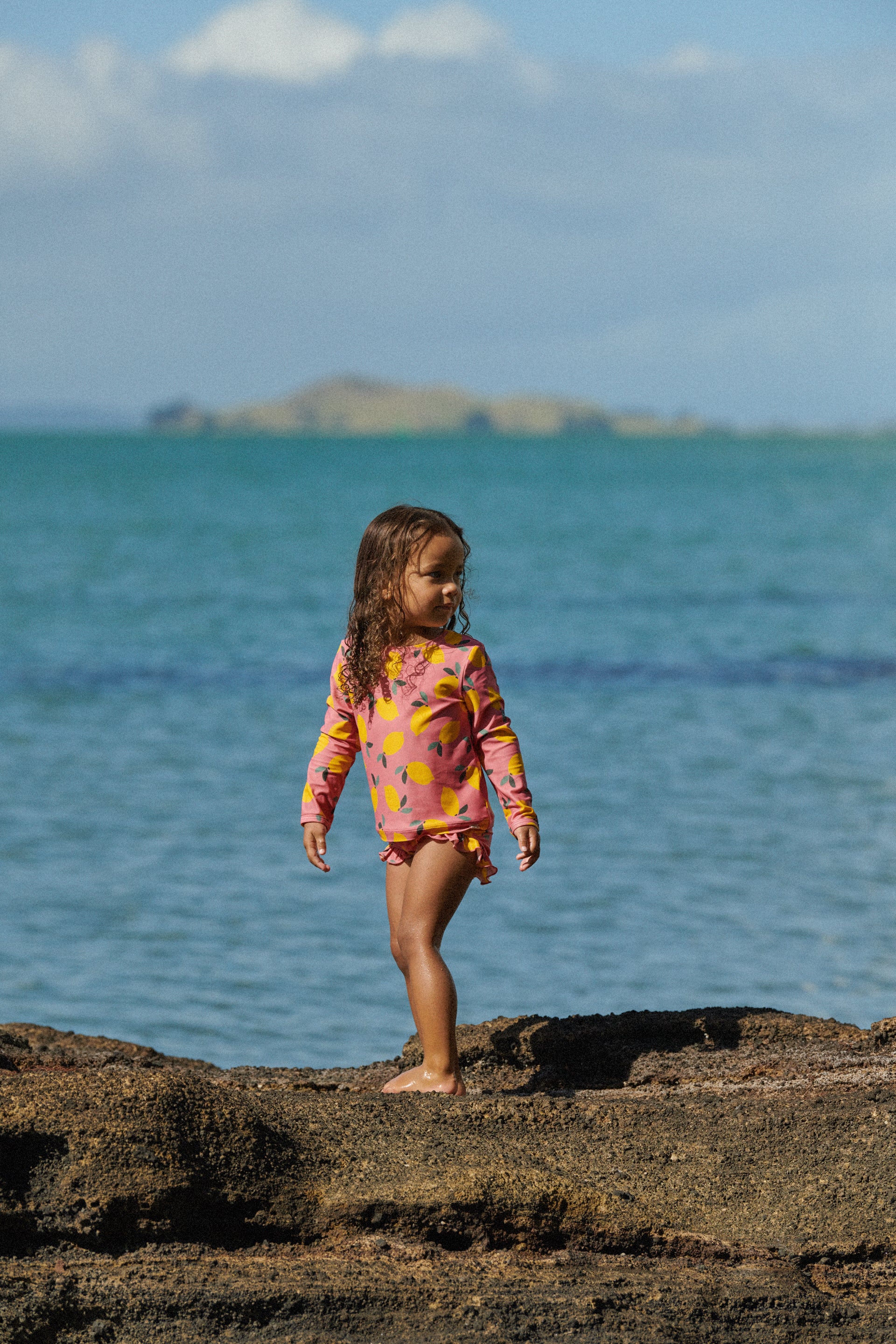 Ruffle Swim Shorts - Lemmony Rose Print - Image 4
