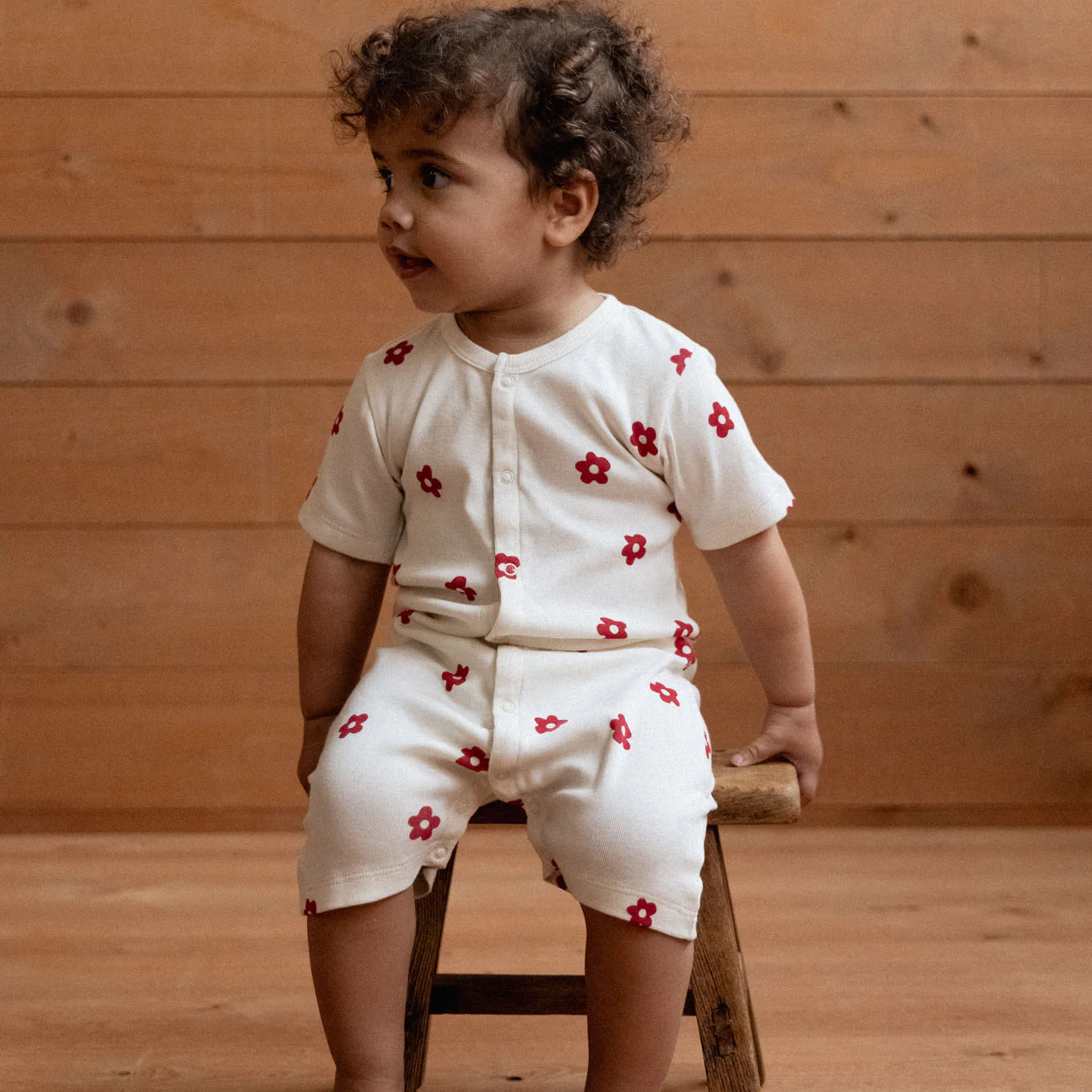 Summer Sleepy Suit - Flora Red Print - Image 3
