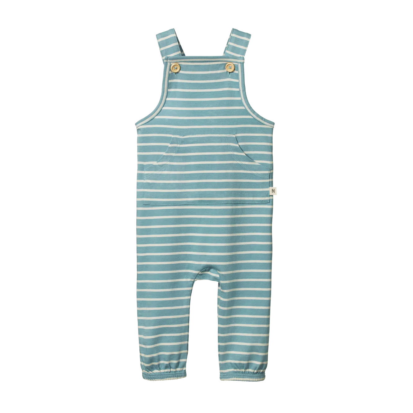 Nature Baby Tobi Overalls - Mineral Blue Sailor Stripe