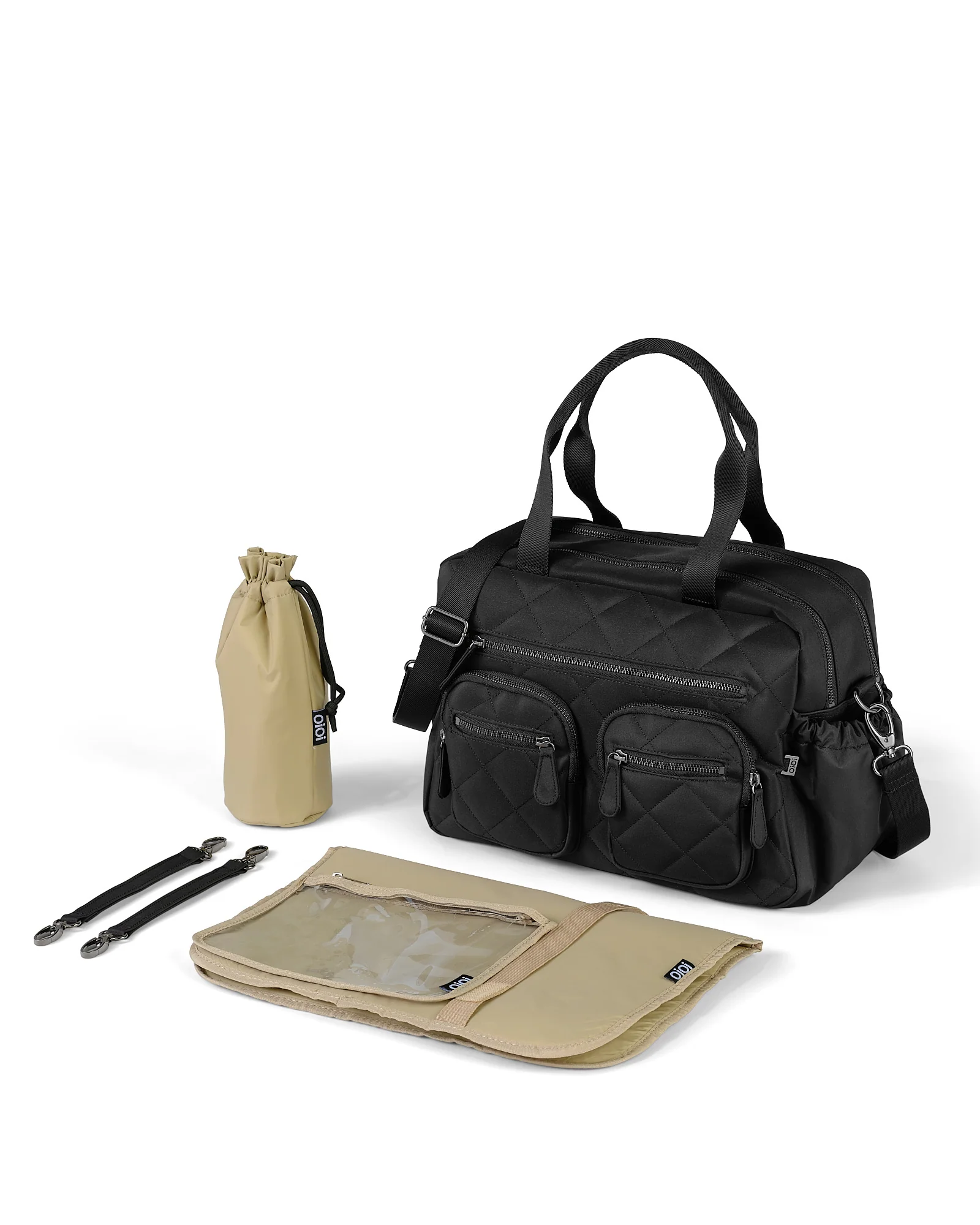Carry All Nappy Bag - Black Diamond Quilt - Image 5