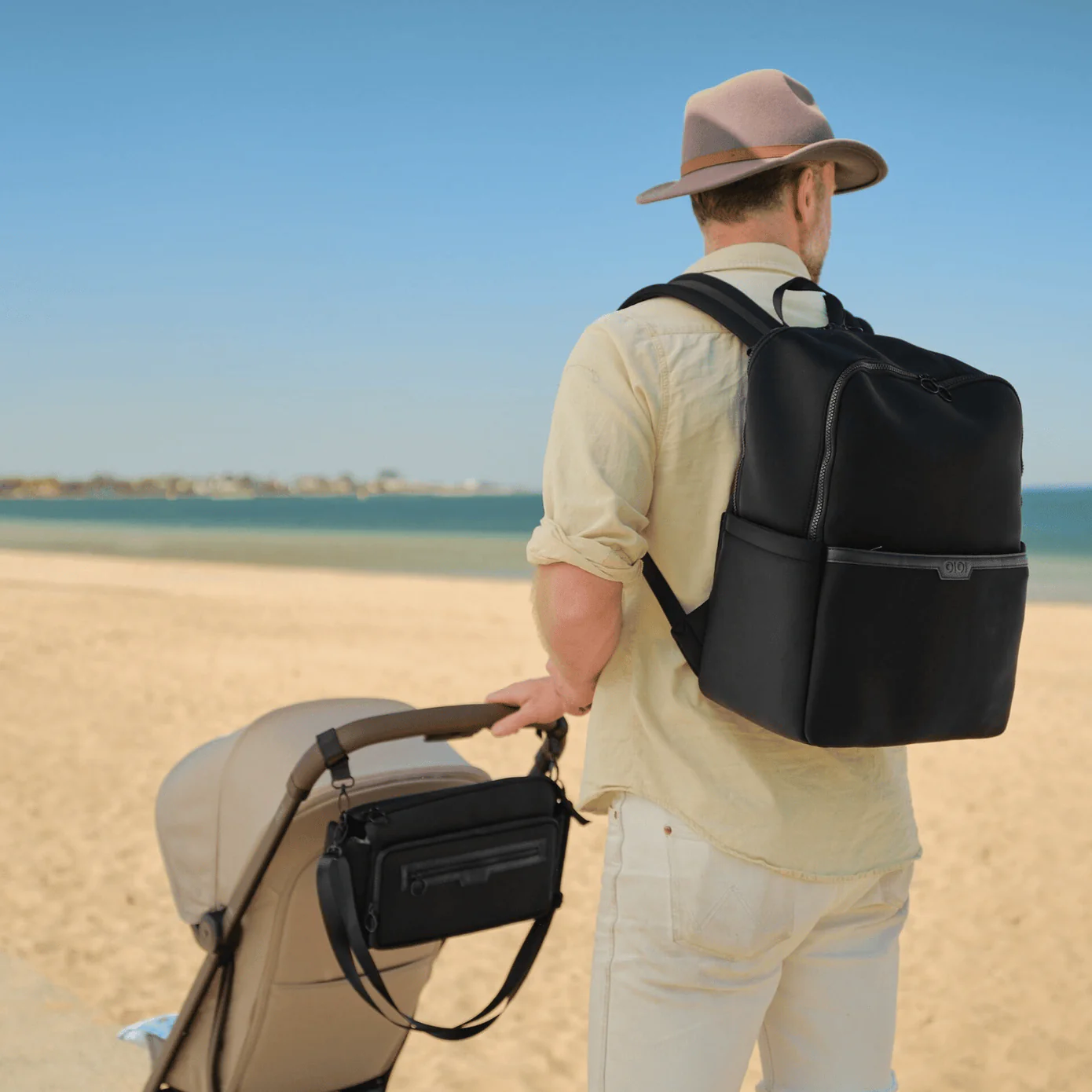 Nappy Backpack Multitasker - Black Neoprene - Image 2