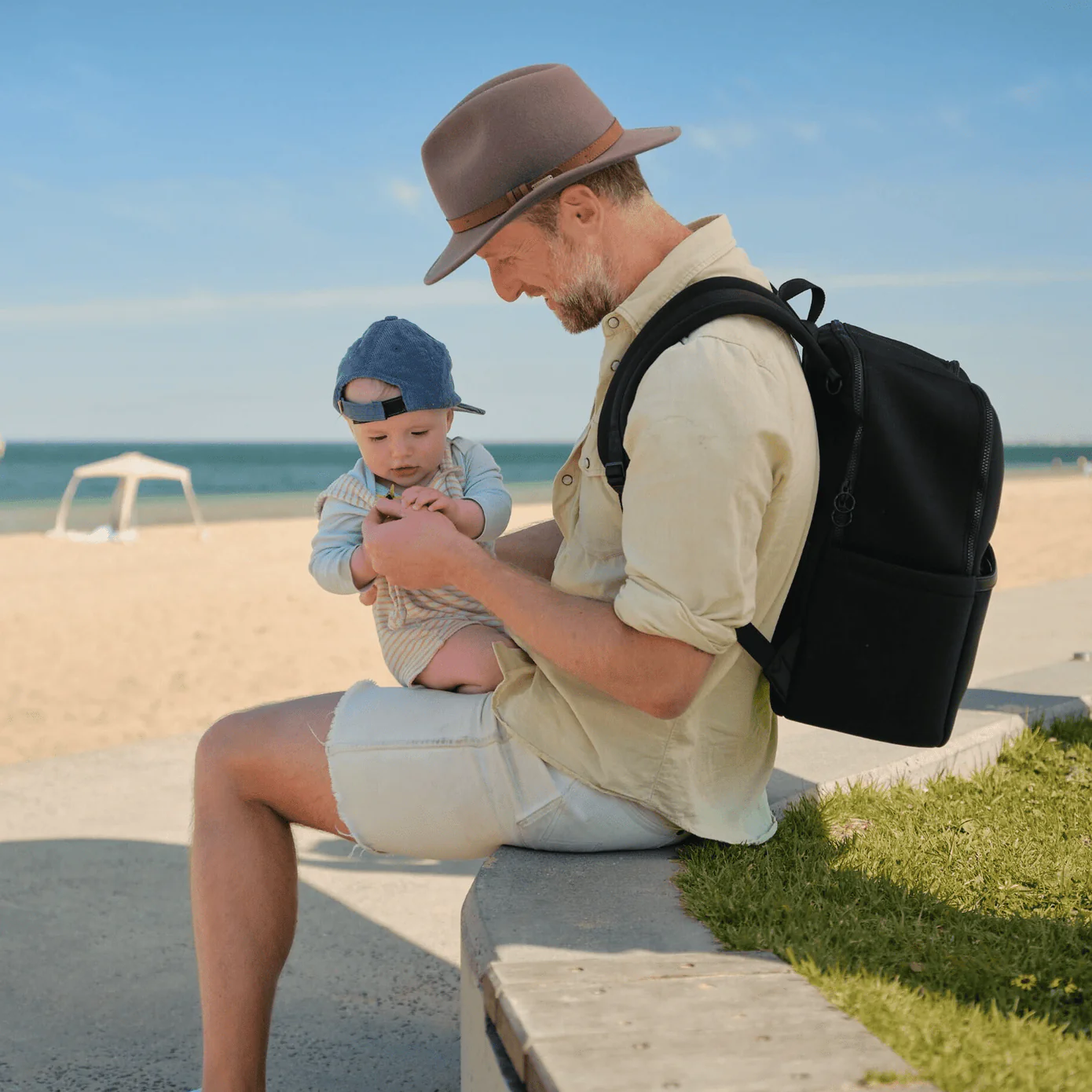 Nappy Backpack Multitasker - Black Neoprene - Image 3