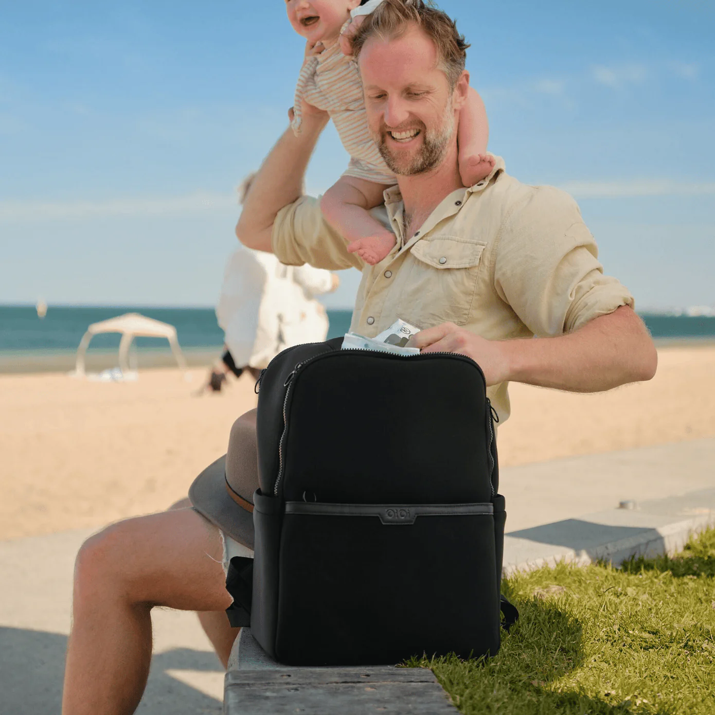 Nappy Backpack Multitasker - Black Neoprene - Image 4