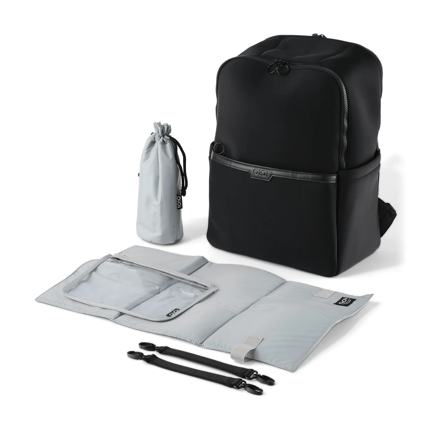 Nappy Backpack Multitasker - Black Neoprene - Image 7