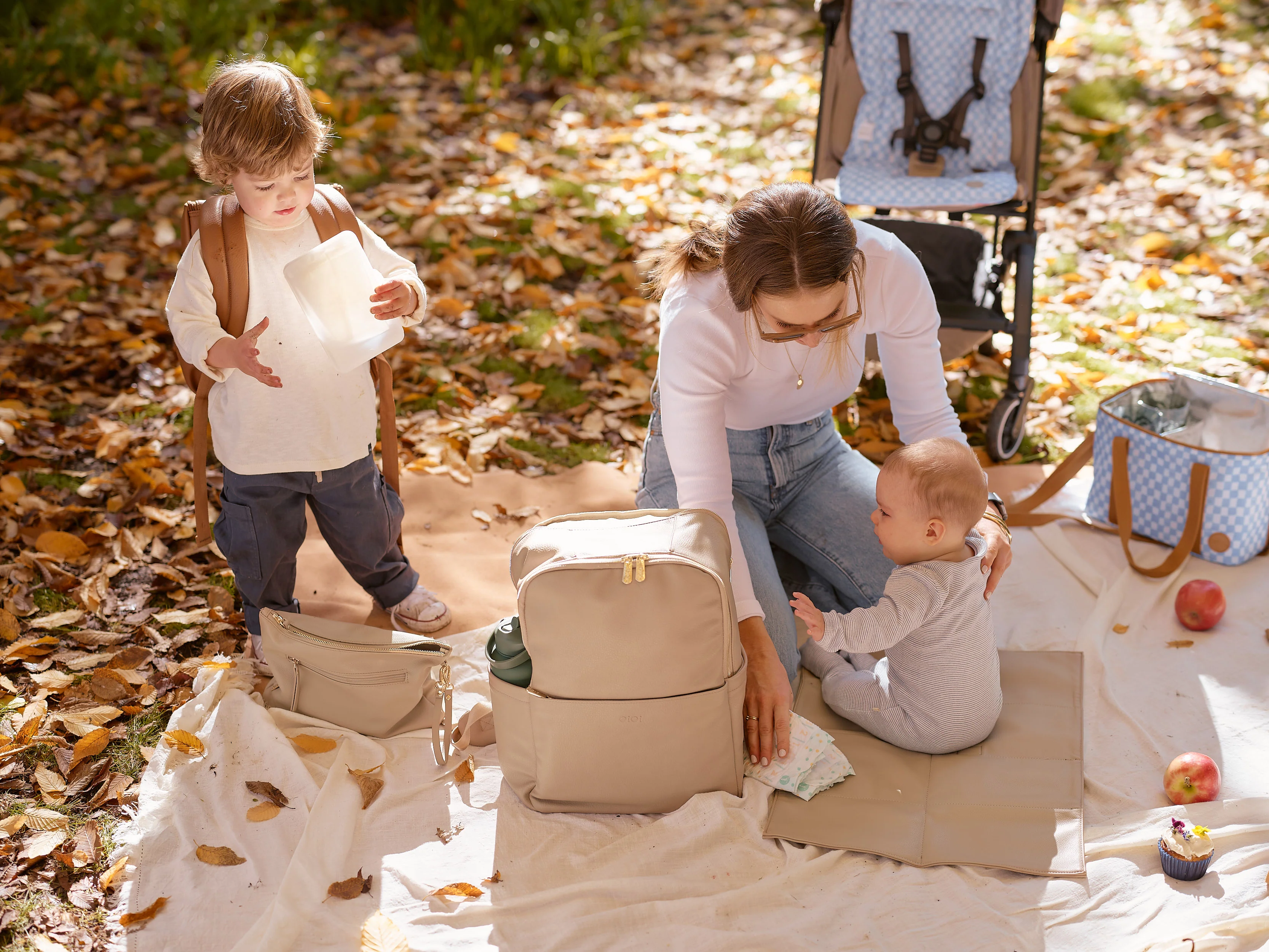 Nappy Backpack Multitasker - Oat - Image 3
