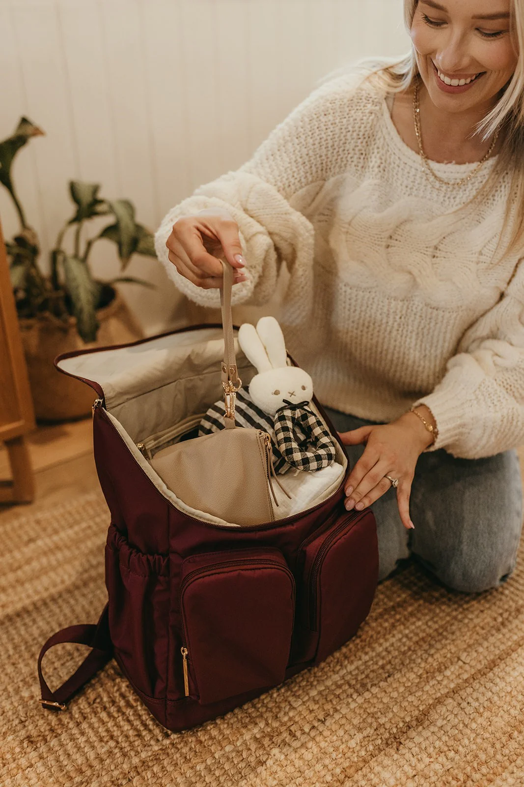 Nappy Backpack - Nylon Mulberry - Image 5