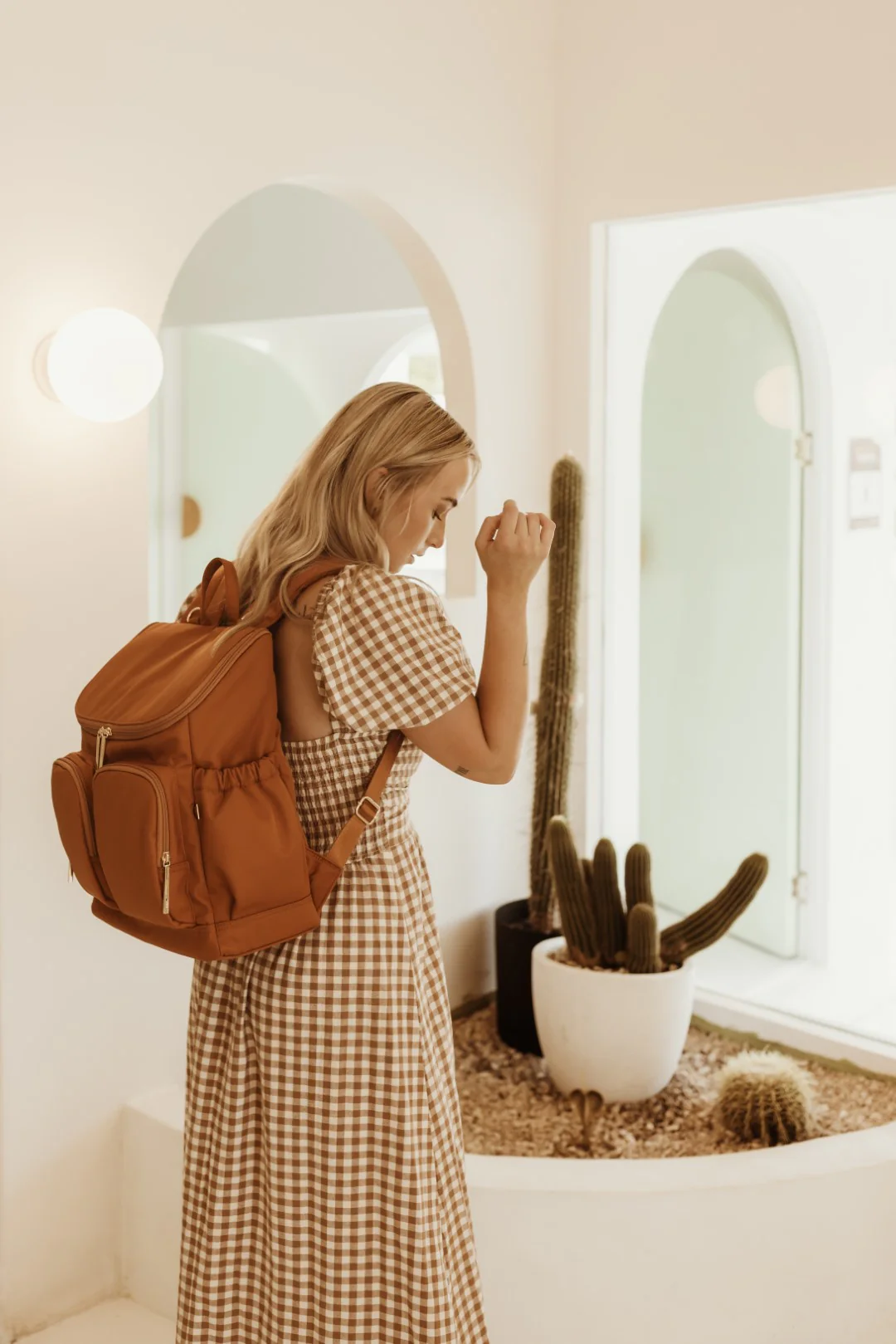 Nappy Backpack - Nylon Ochre/Gold - Image 6