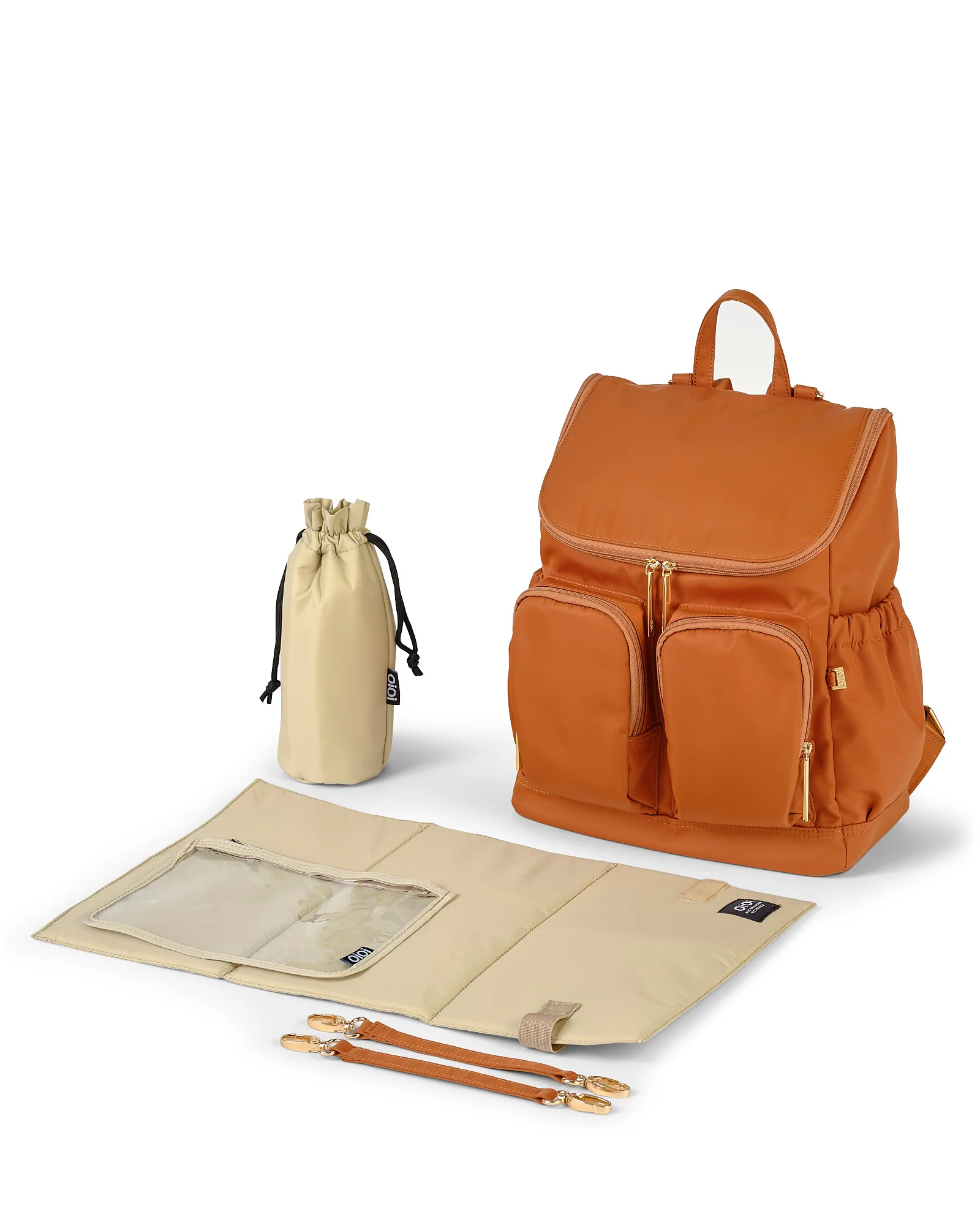 Nappy Backpack - Nylon Ochre/Gold - Image 7