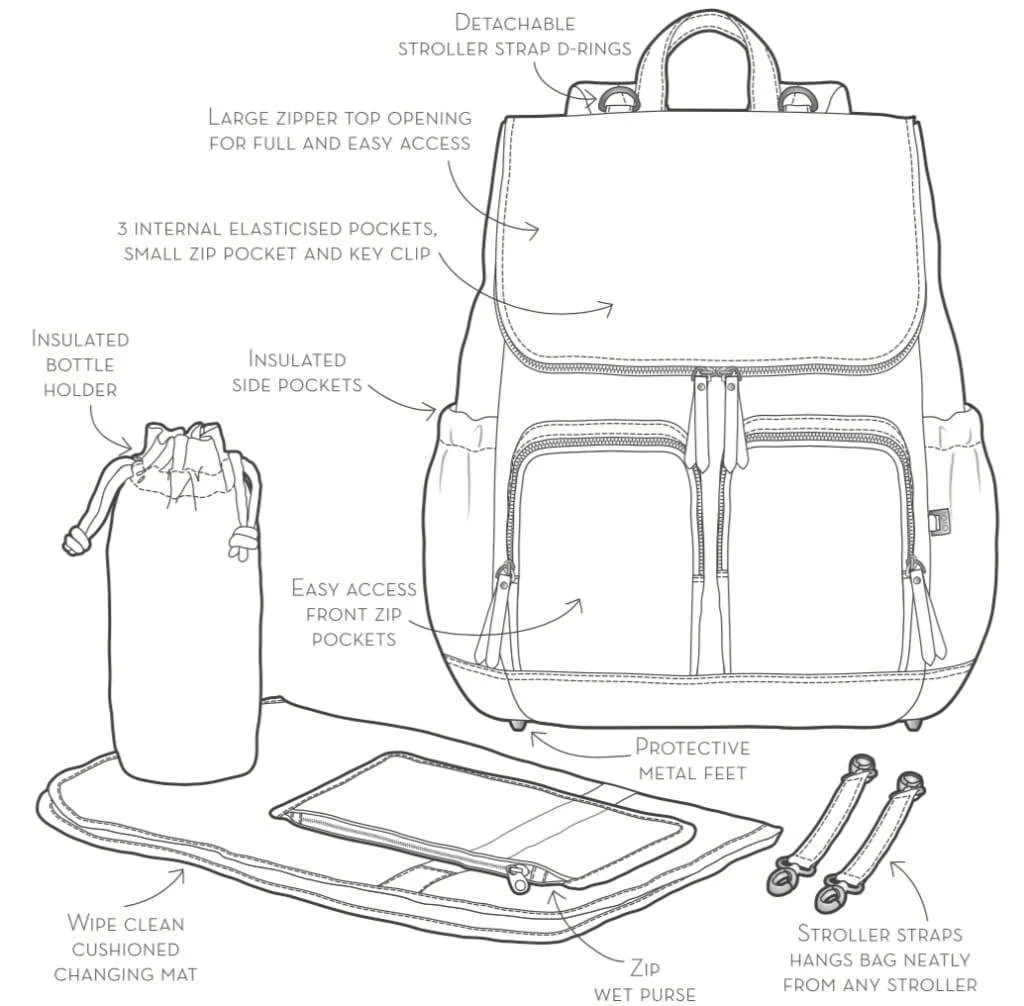 Nappy Backpack - Tan - Image 17