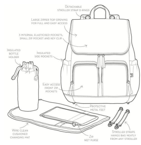 Nappy Backpack - Taupe - Image 9